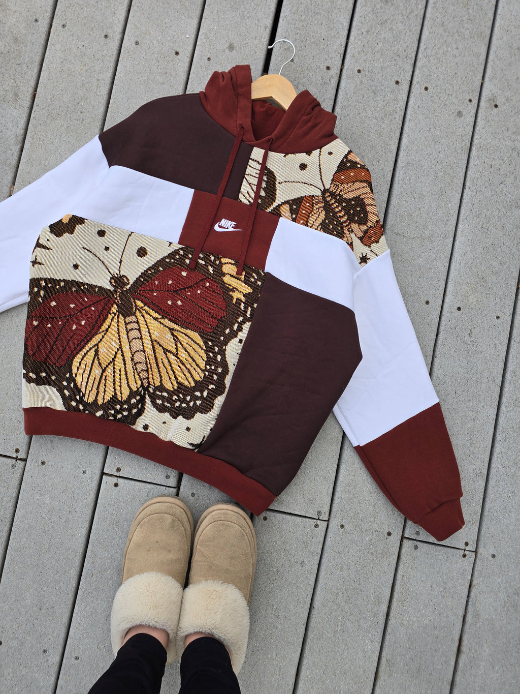 Monarch Meadow Patchwork Hoodie (L)