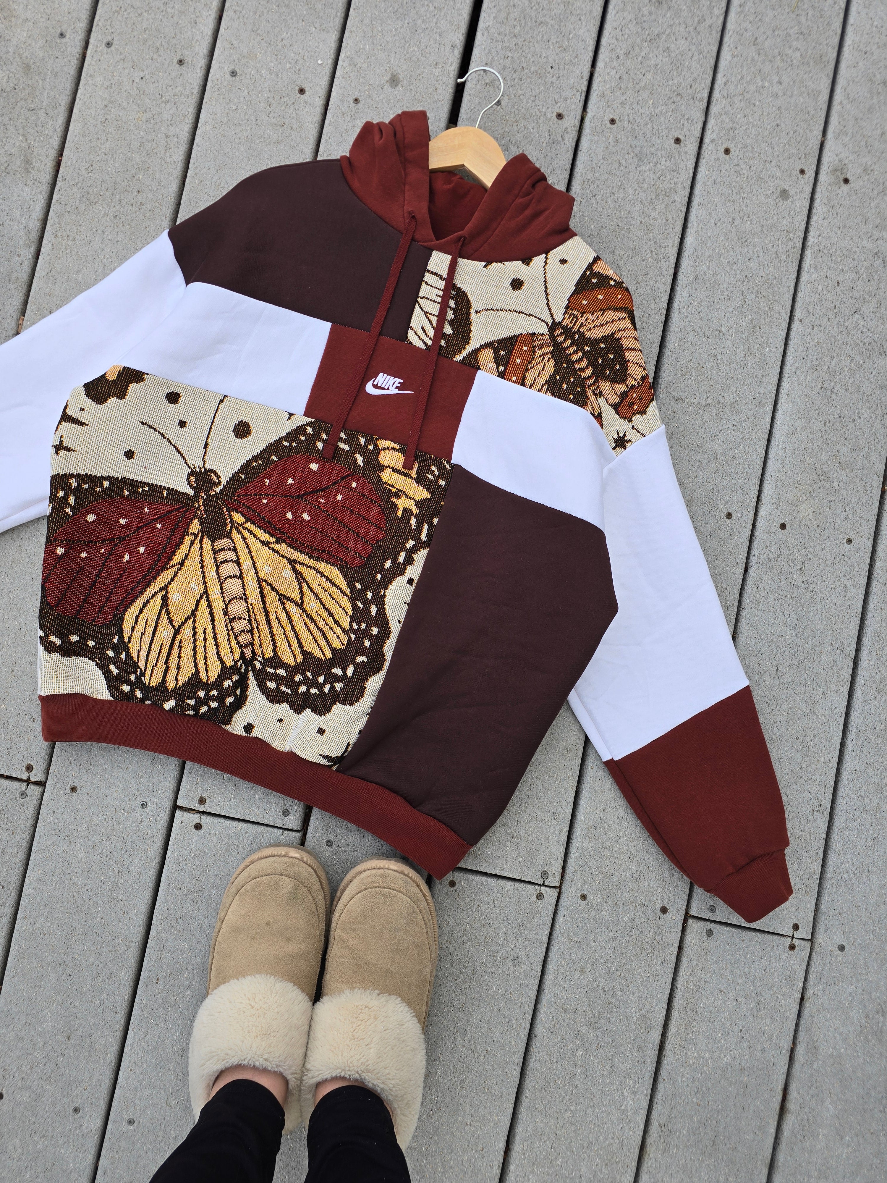 Monarch Meadow Patchwork Hoodie (L)