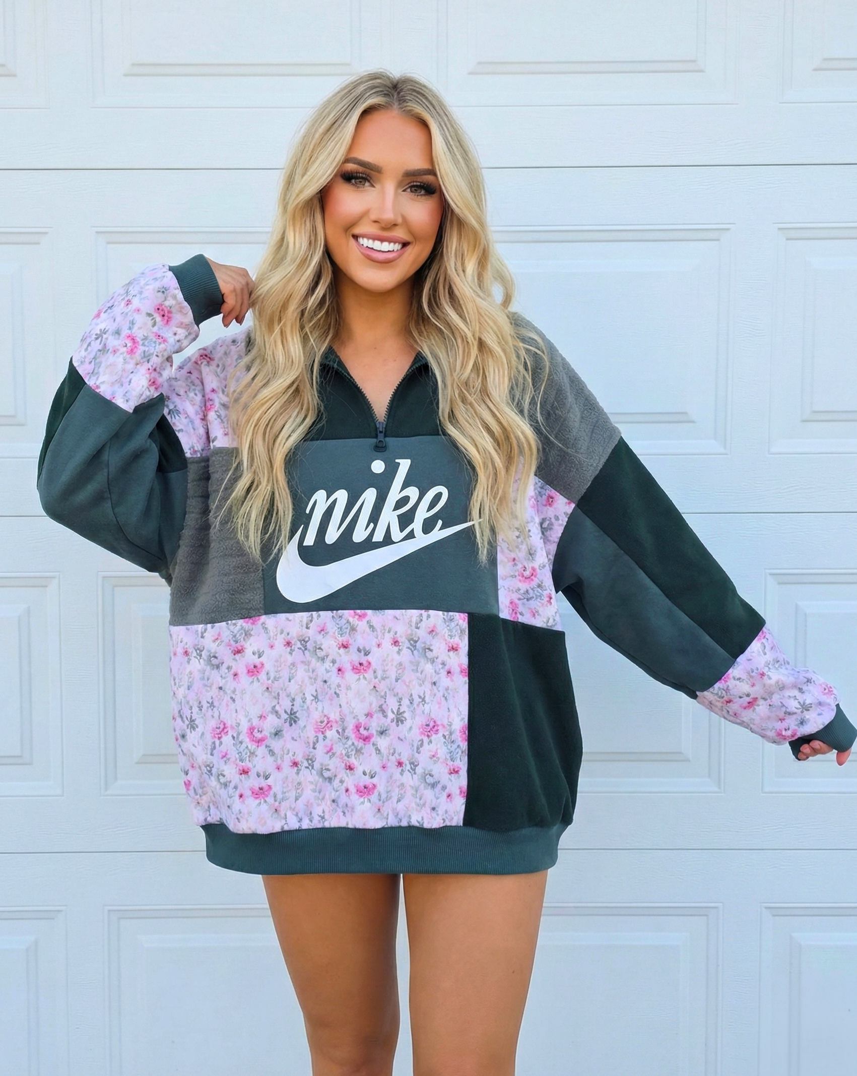 Sage & Bloom Patchwork Quarter Zip (XL)