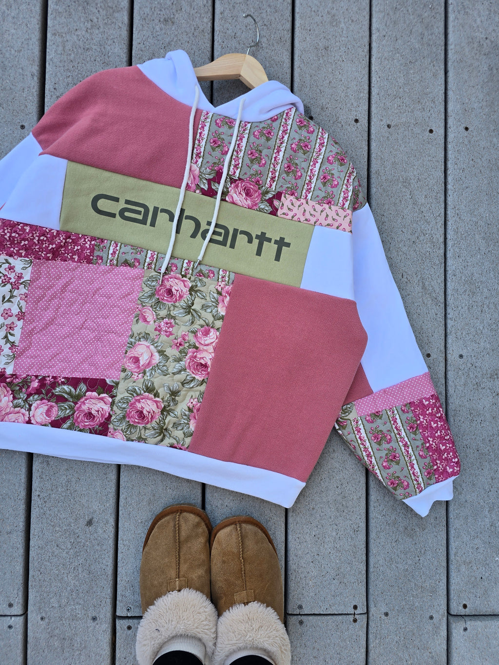 Strawberry Matcha Patchwork Hoodie (XL)