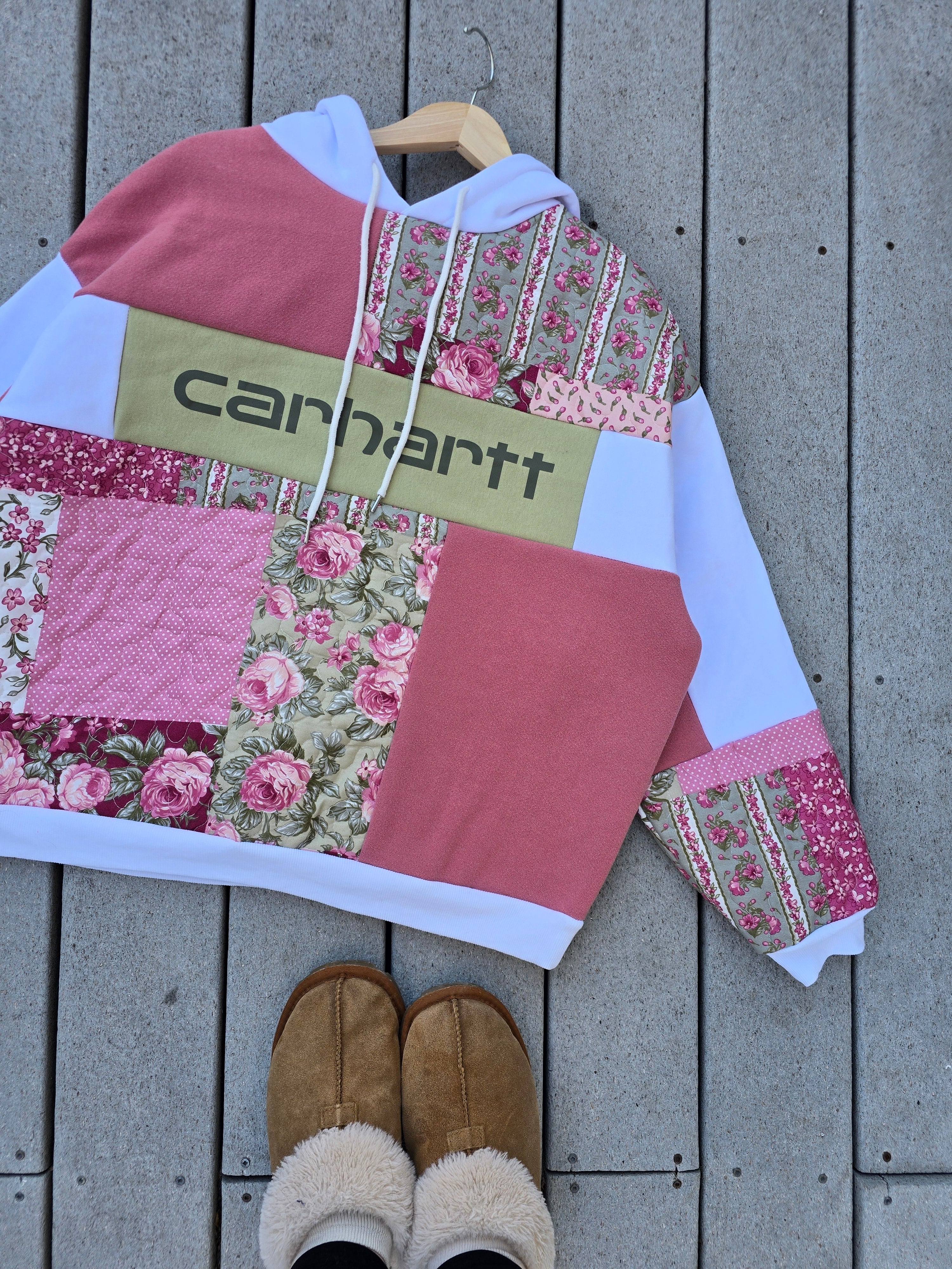 Strawberry Matcha Patchwork Hoodie (XL)