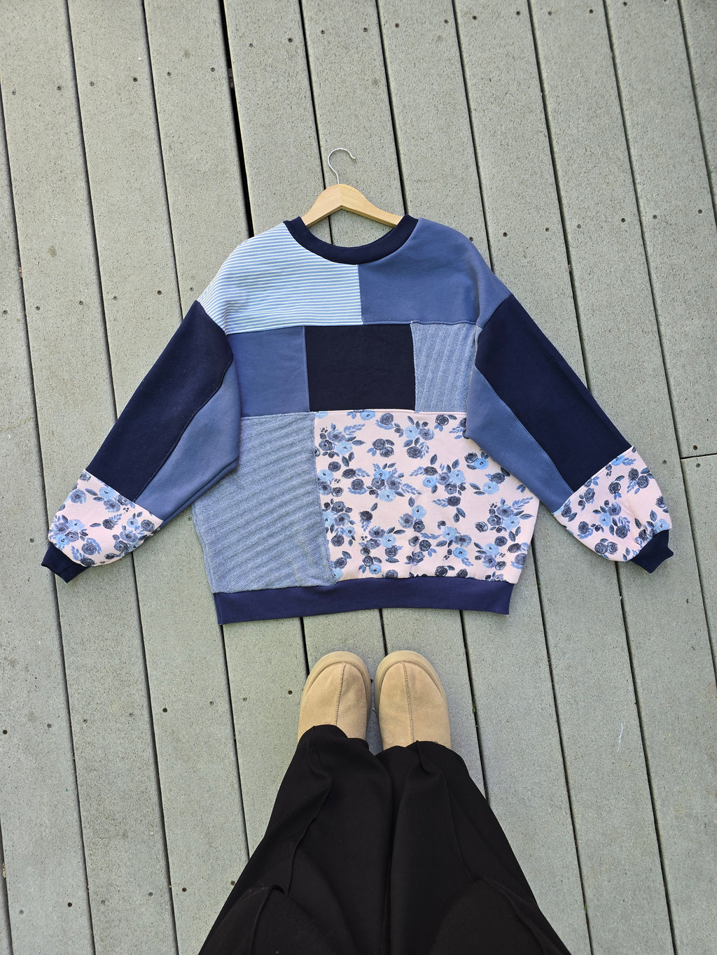 Twilight Bloom Patchwork Crewneck (XL)