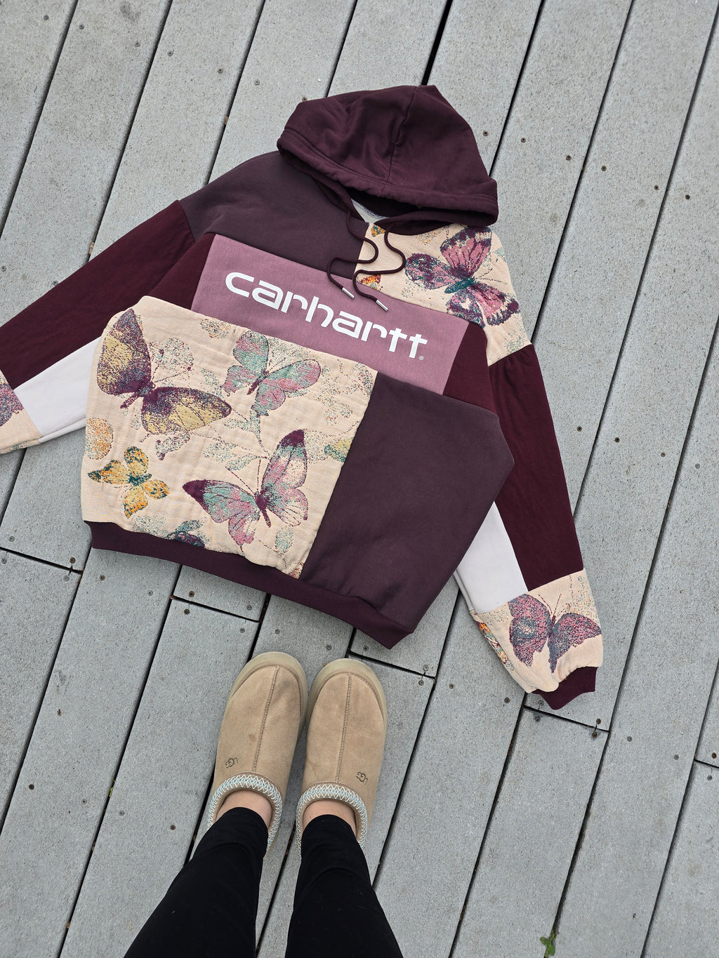 Enchanted Garden Butterfly Patchwork Hoodie (XL)