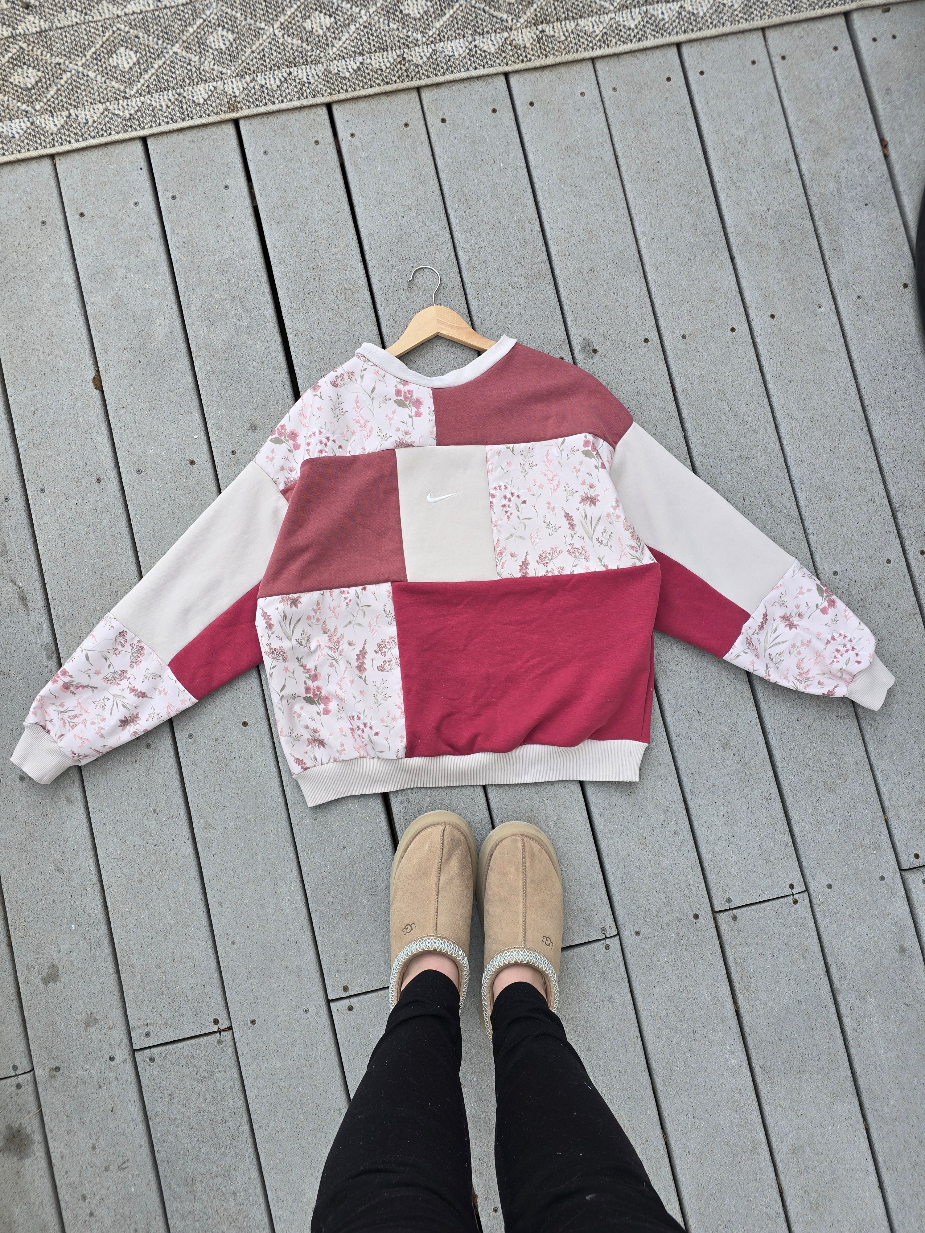 Pink Paisley Patchwork Hoodie (L)
