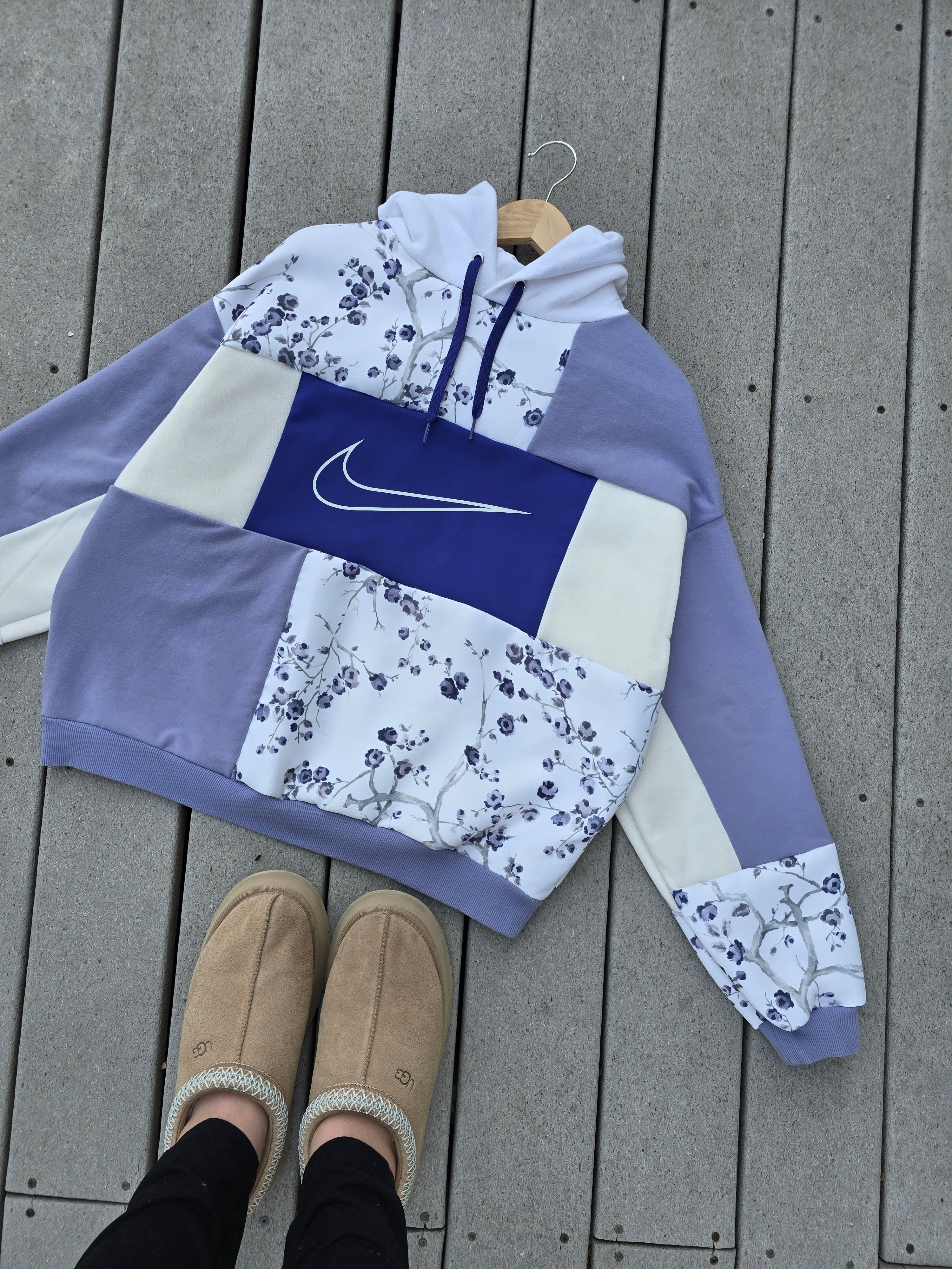 Lavender Blossom Patchwork Hoodie (L)