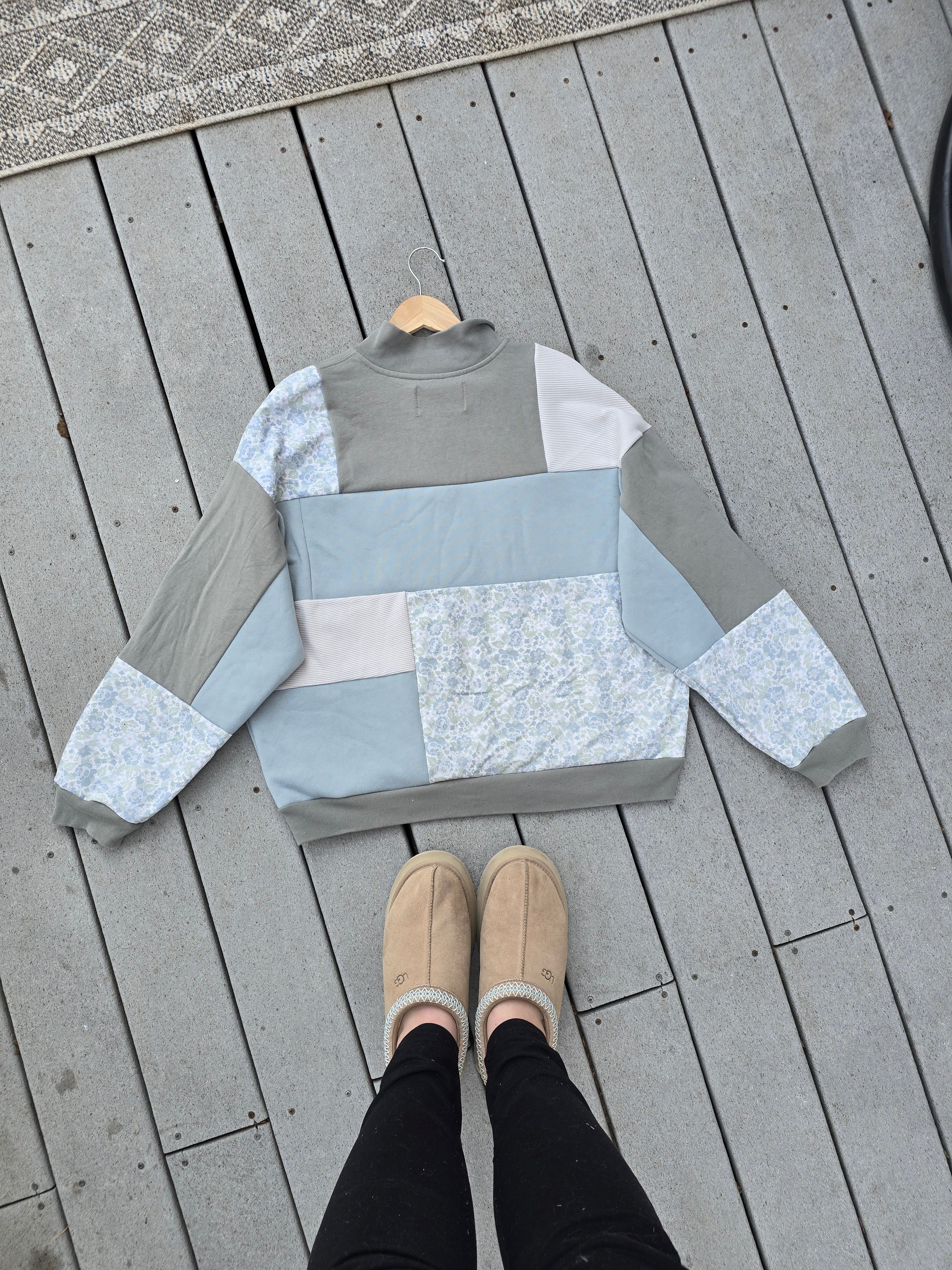 Sage & Wildflowers Patchwork Hoodie (XL)
