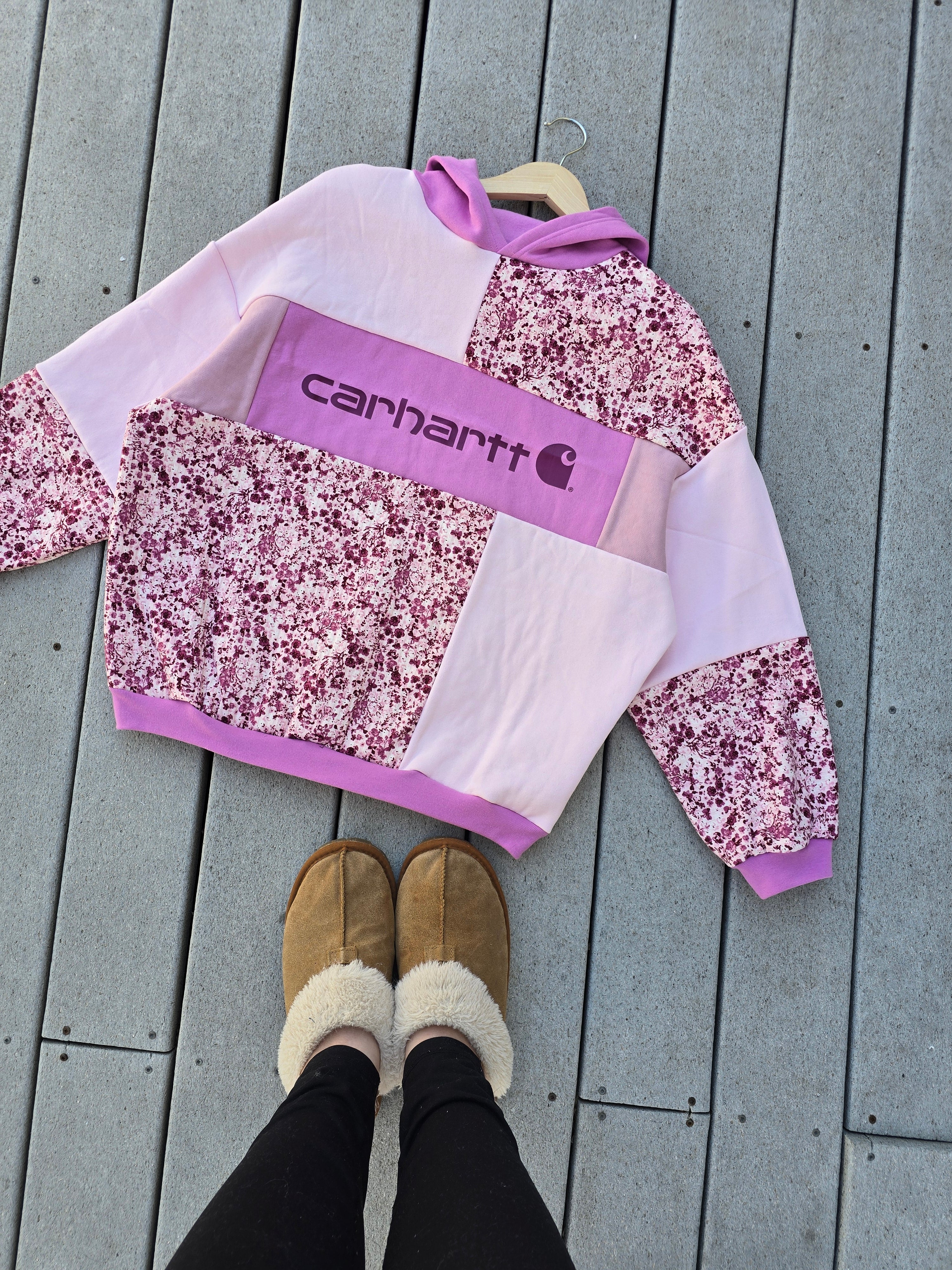 Blush & Bloom Patchwork Hoodie (L)