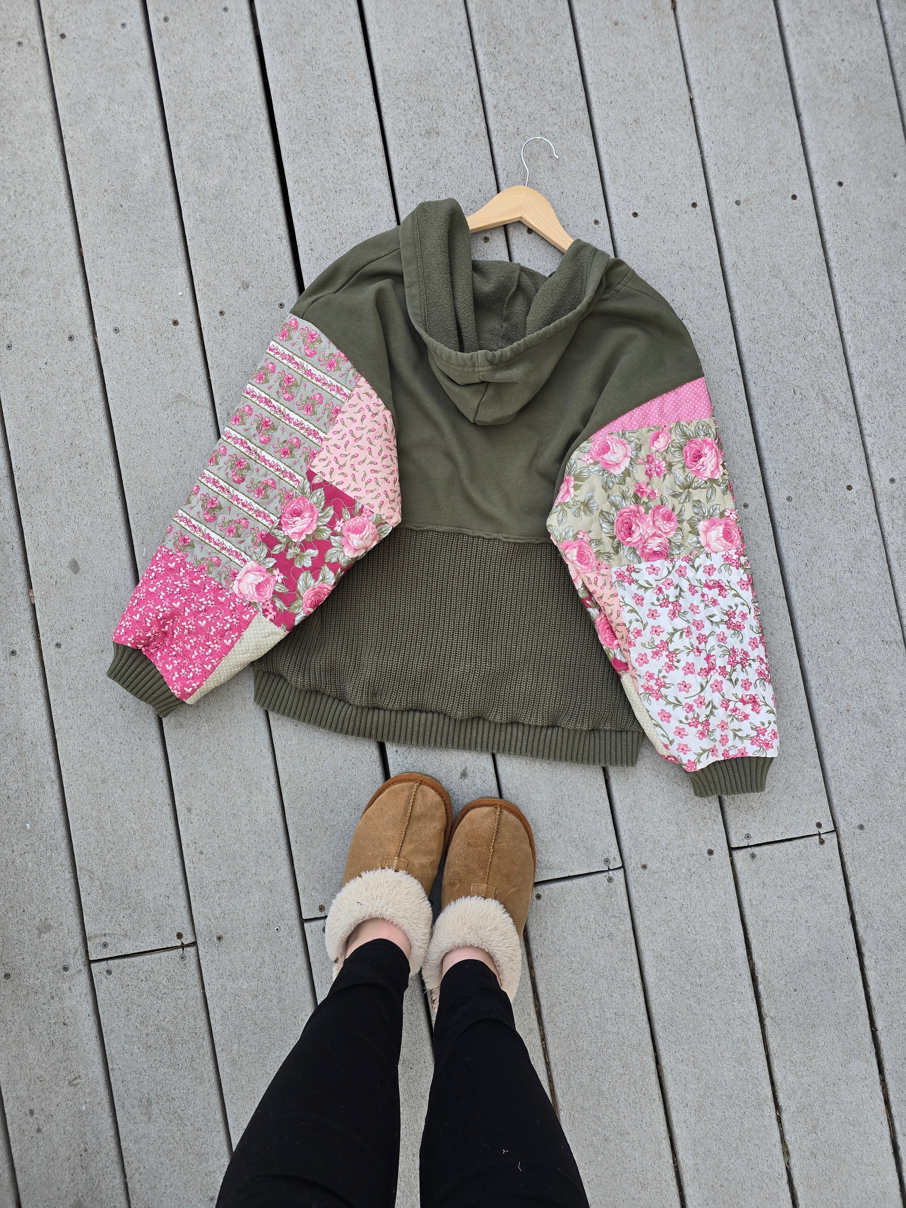 Forest Bloom Quilted Hoodie (XL)