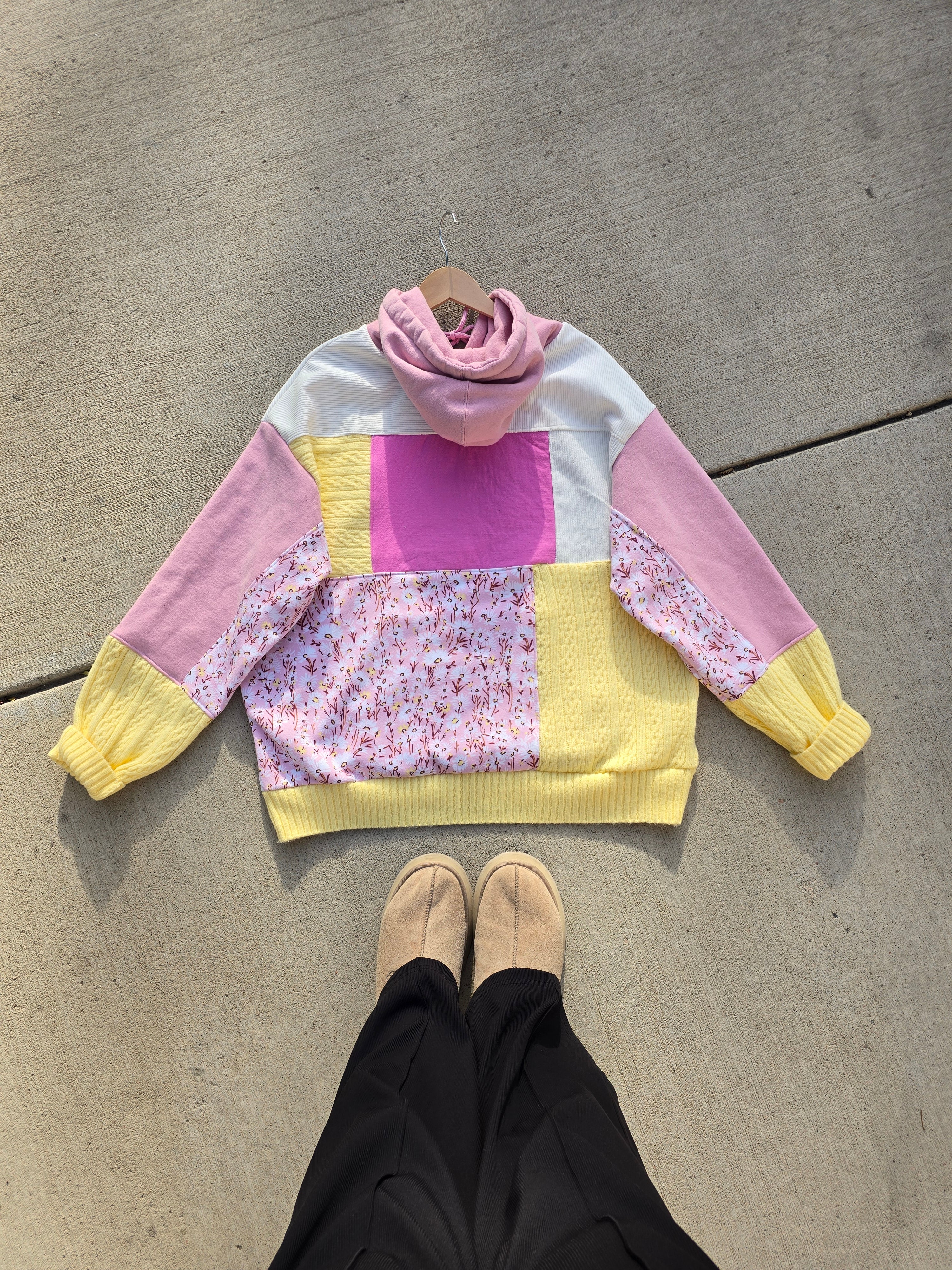 Strawberry Lemonade Patchwork Hoodie (XL)
