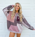 Purple Blossom Patchwork Hoodie (XL)
