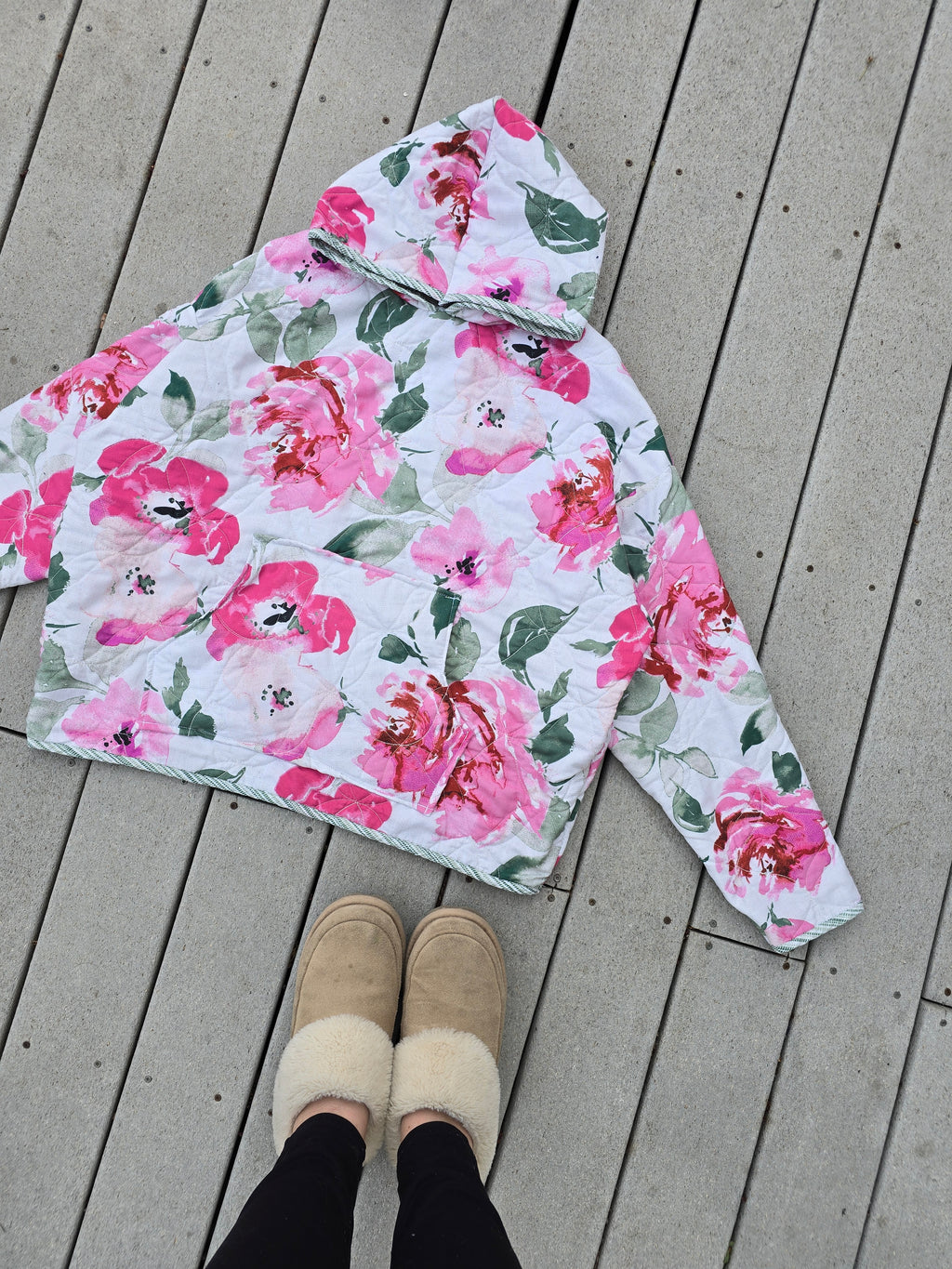 Rose Garden Quilted Hoodie (XL)