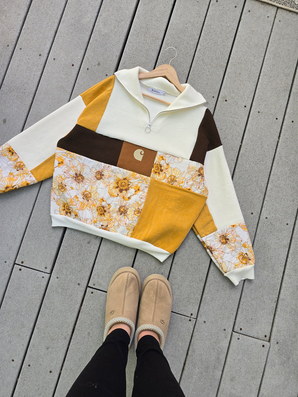 Golden Hour Patchwork Quarter Zip (L)