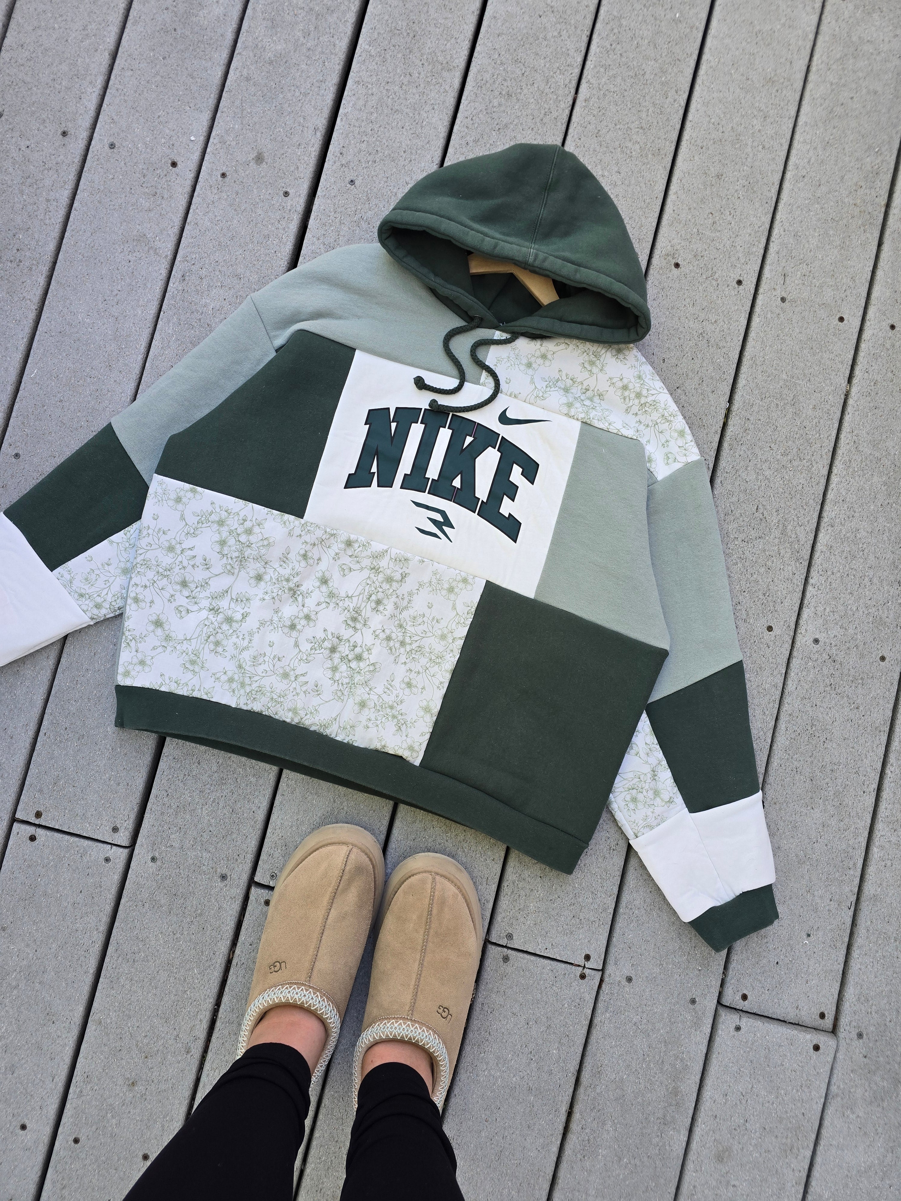 Sage & Wildflowers Patchwork Hoodie (L/XL)