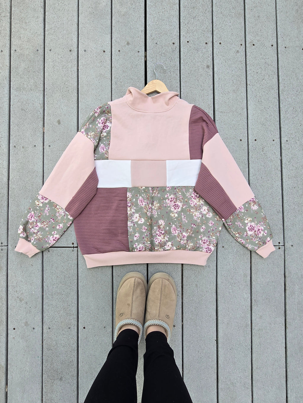 Sage & Rose Patchwork Quarter Zip (XL)