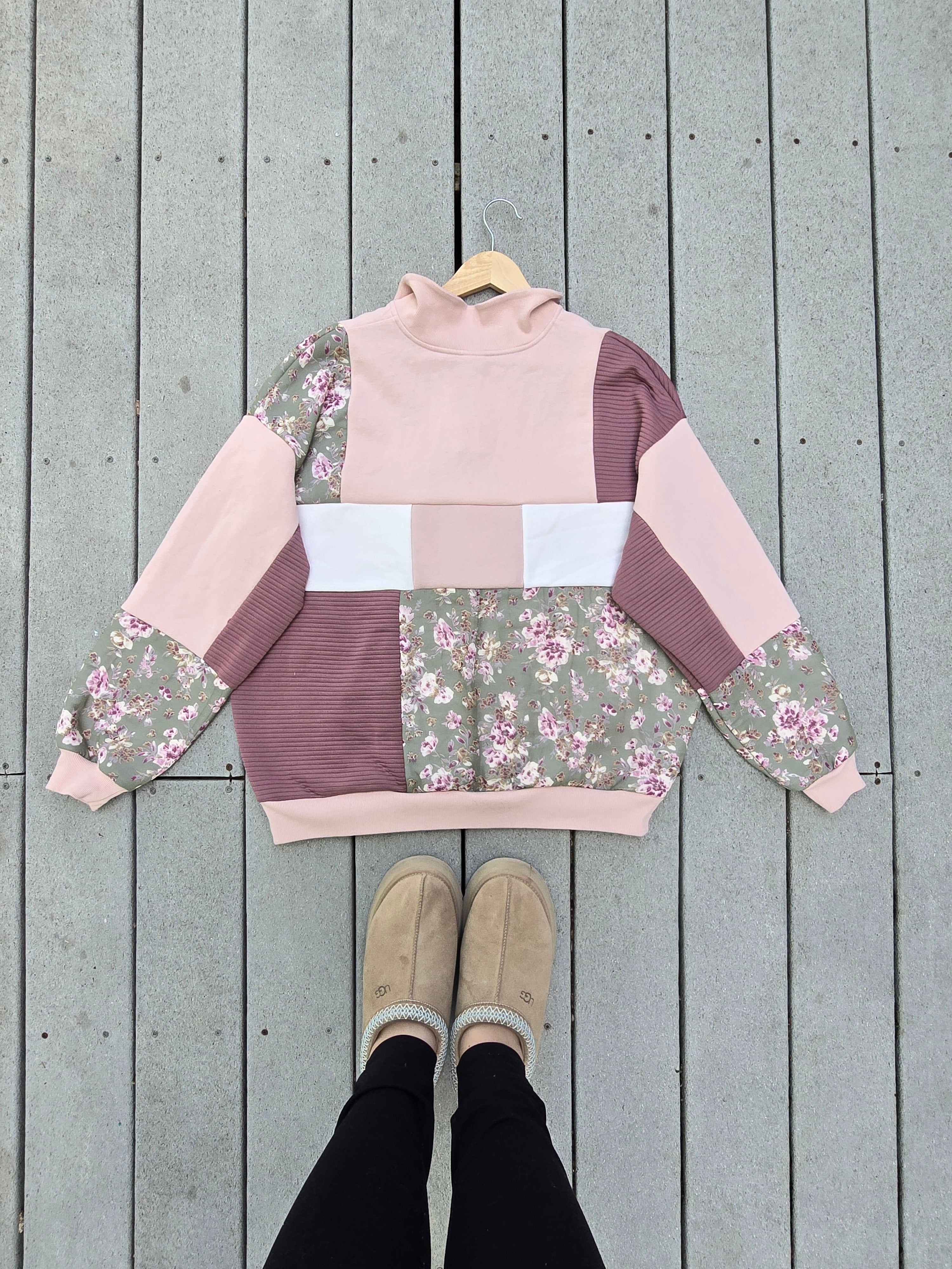 Sage & Rose Patchwork Quarter Zip (XL)