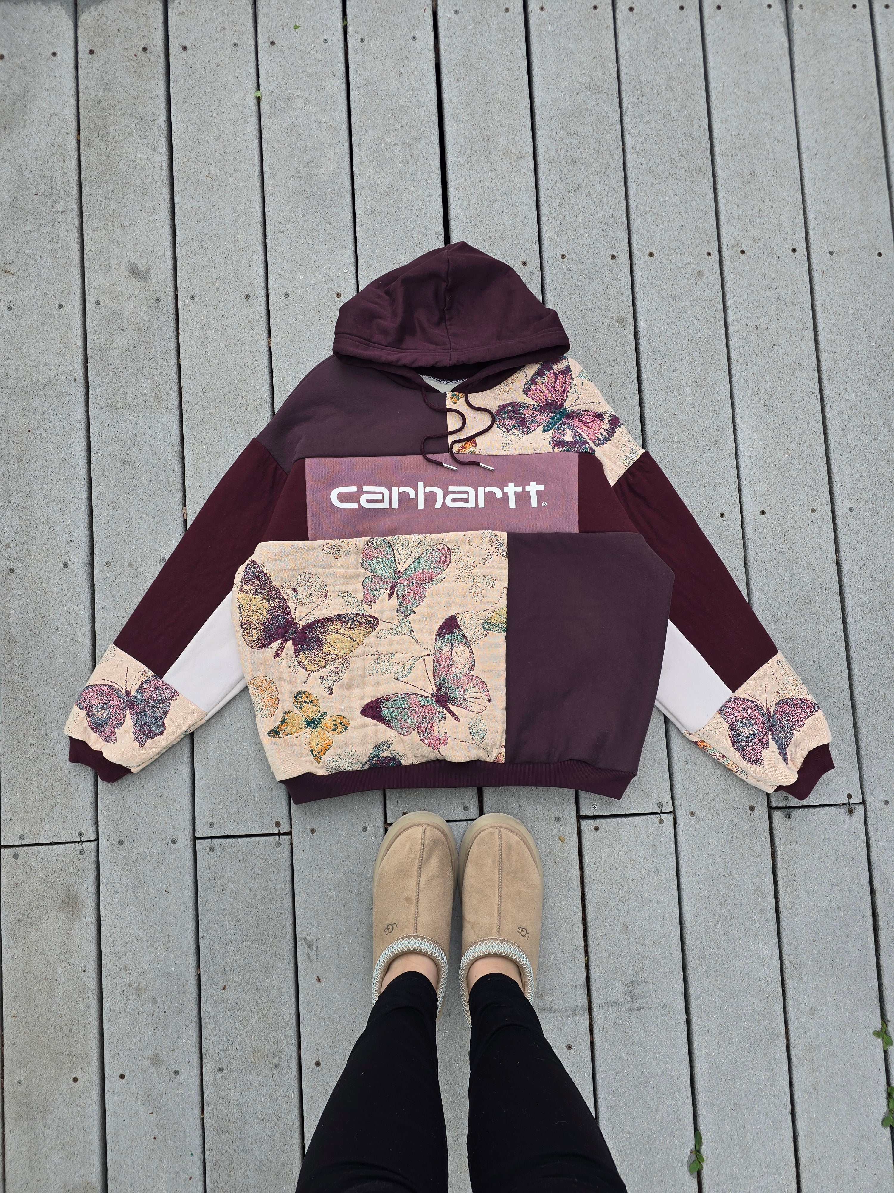Enchanted Garden Butterfly Patchwork Hoodie (XL)