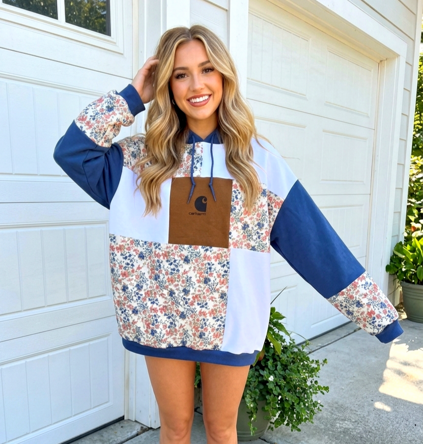 Misty Gardens Patchwork Hoodie (L)