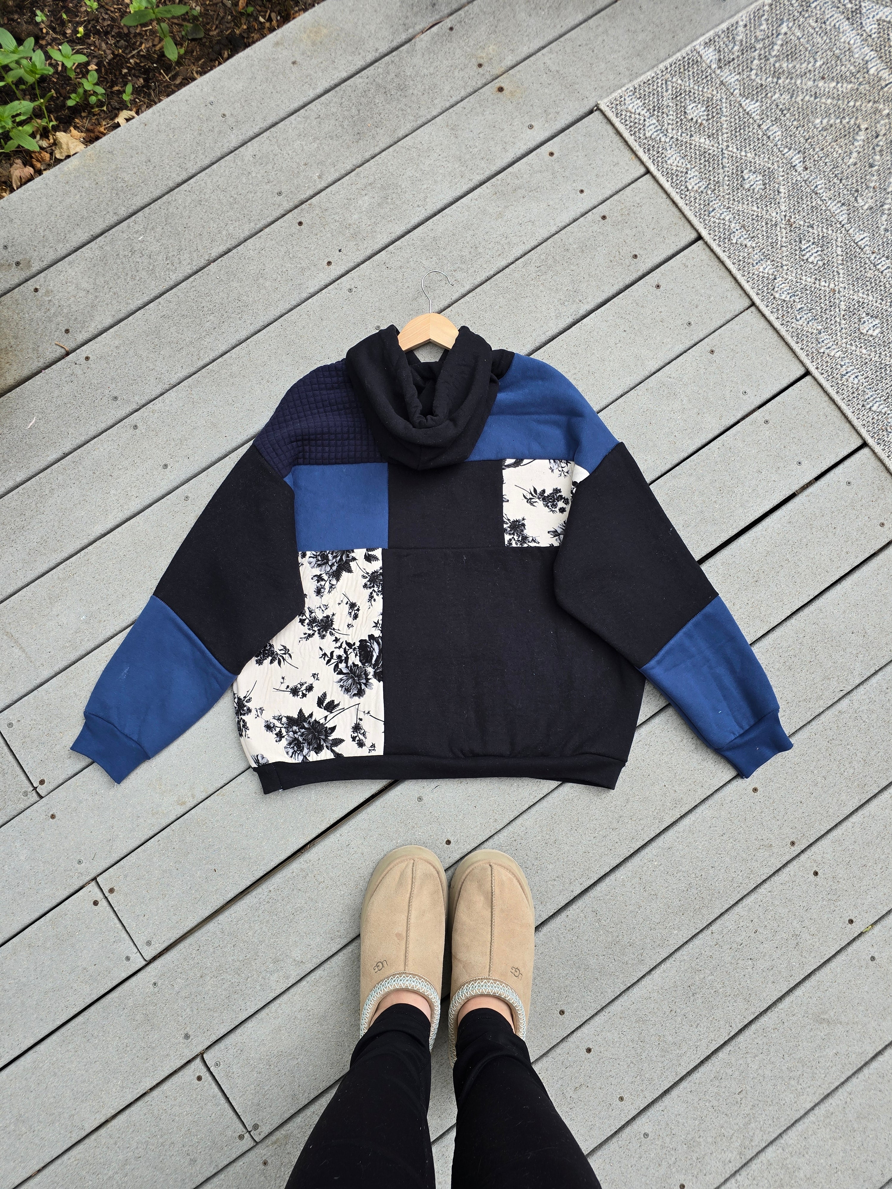Twlight Bloom Patchwork Hoodie (XL)