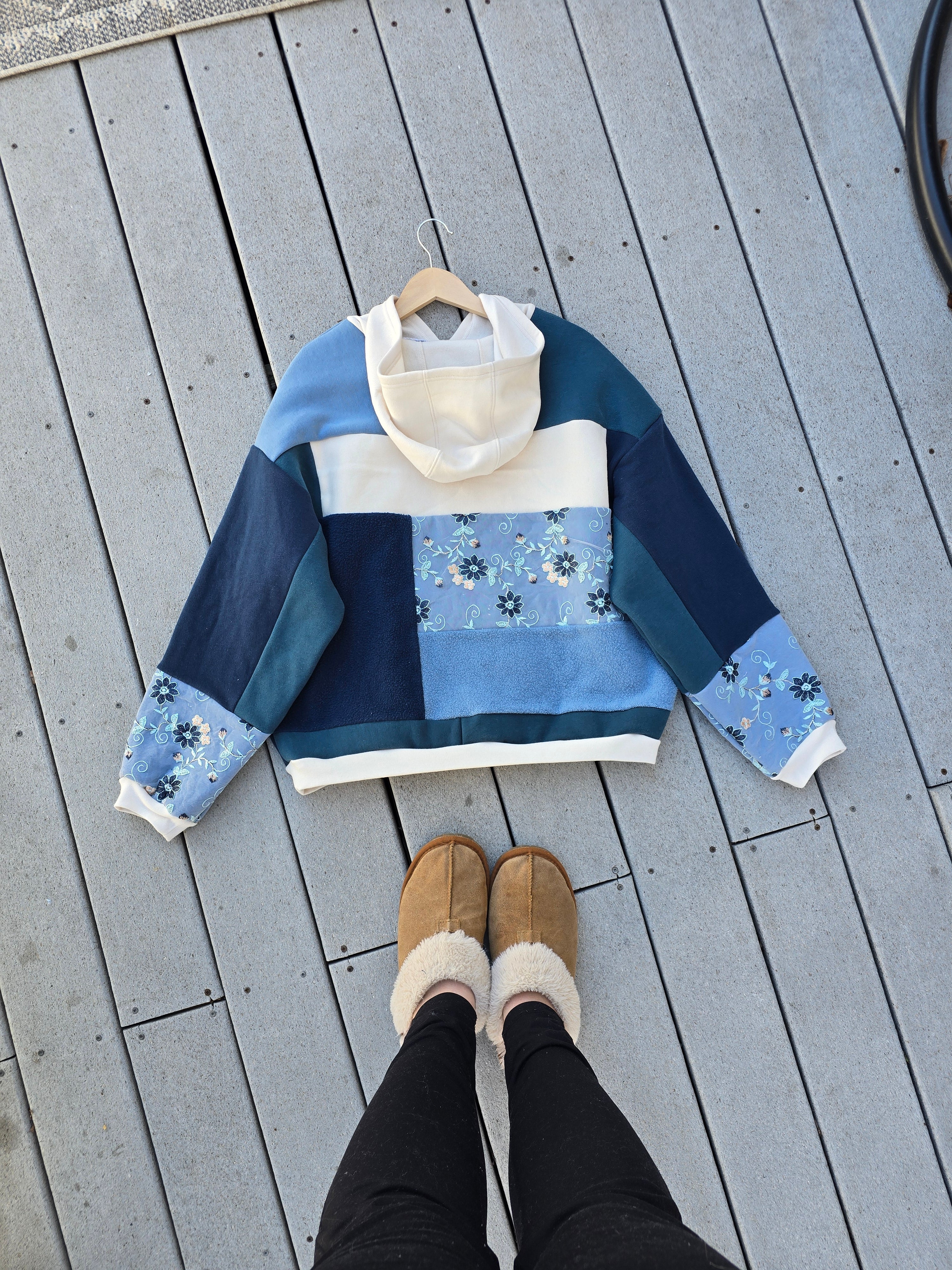 Midnight Meadow Patchwork Hoodie (XL)