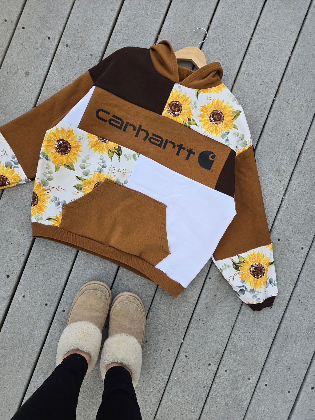 Sunflower Fields Patchwork Hoodie (L)
