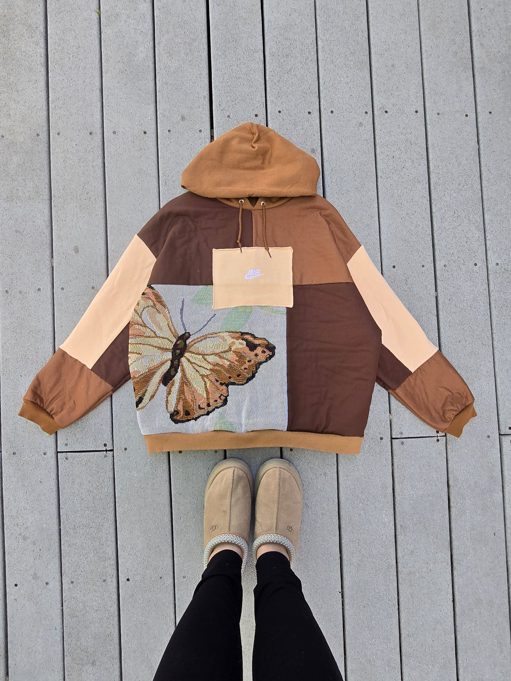 Monarch Meadow Patchwork Hoodie (L/XL)