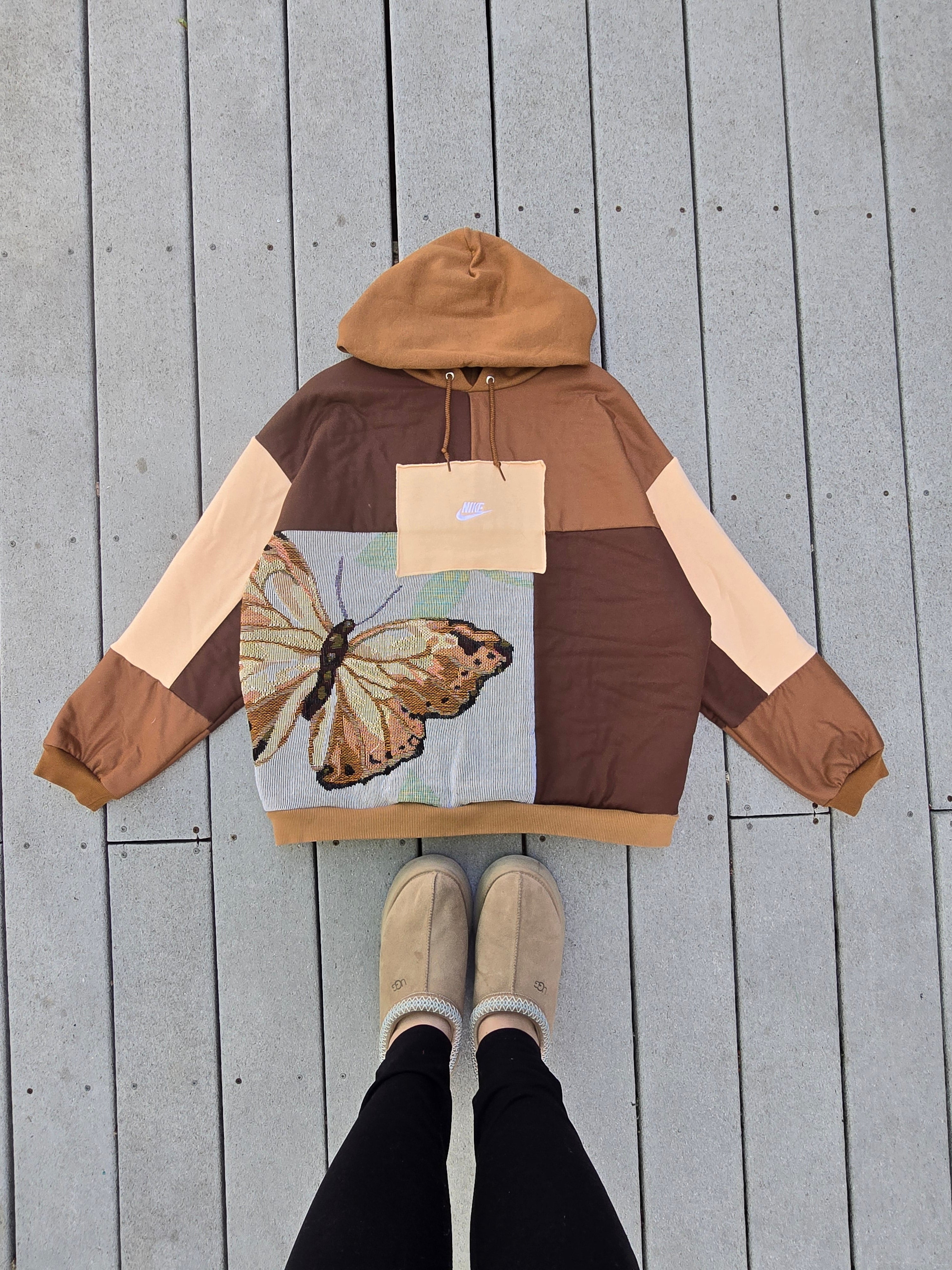 Monarch Meadow Patchwork Hoodie (L/XL)