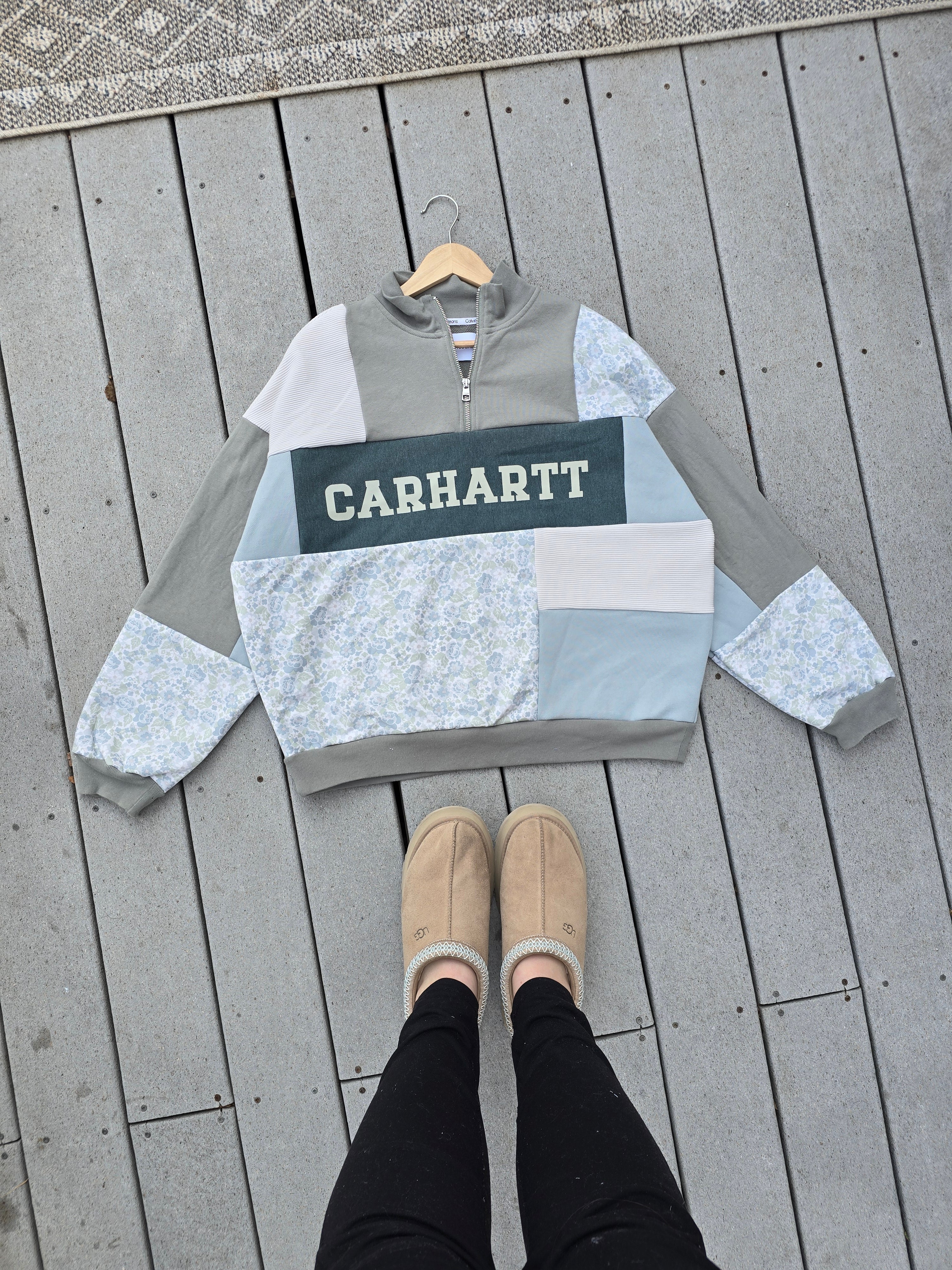 Sage & Wildflowers Patchwork Hoodie (XL)