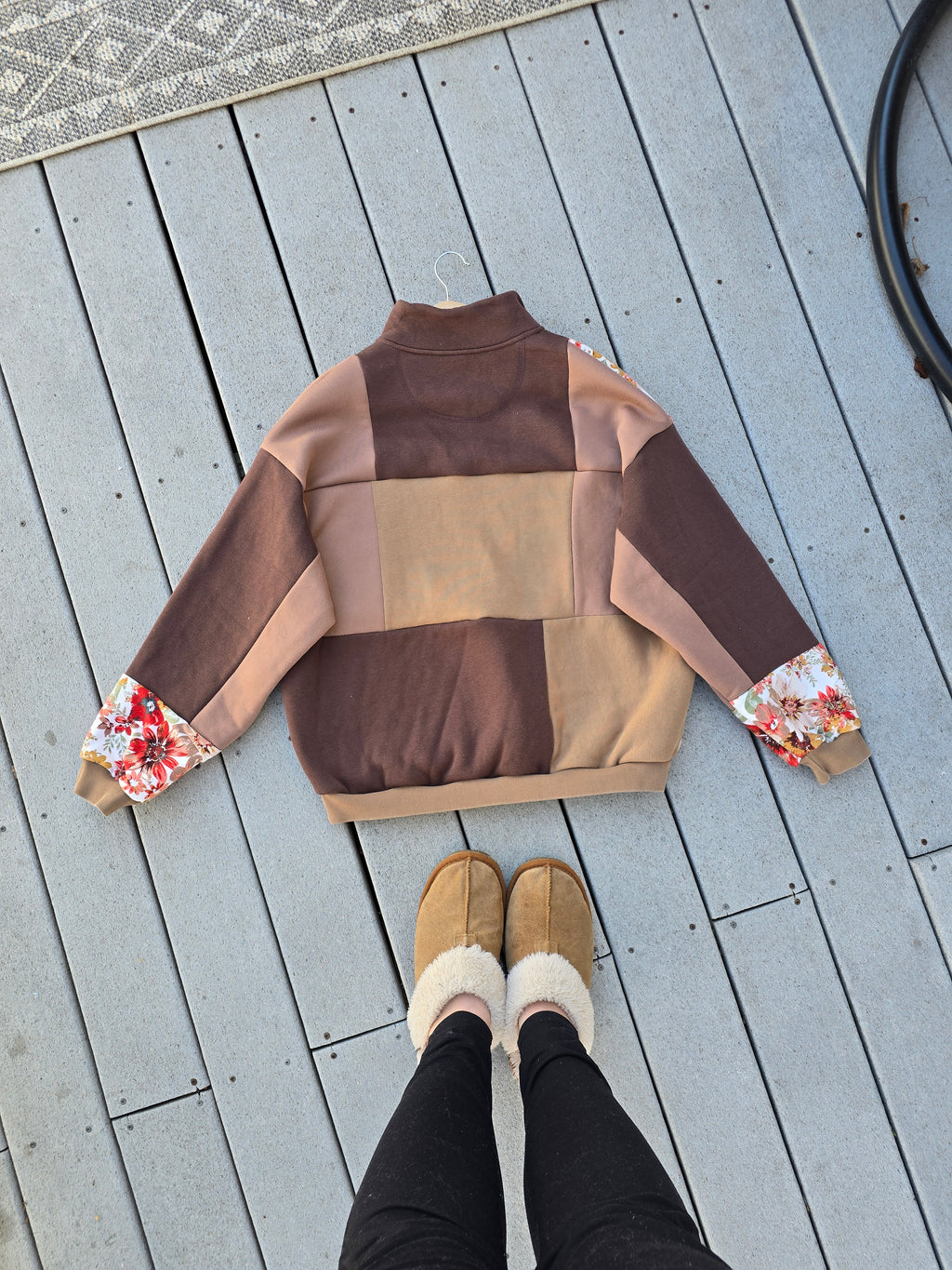 Woodland Daisy Patchwork Hoodie (L)
