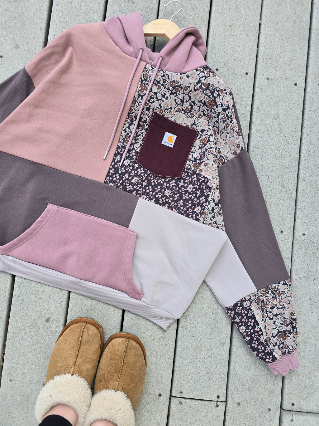 Purple Blossom Patchwork Hoodie (XL)