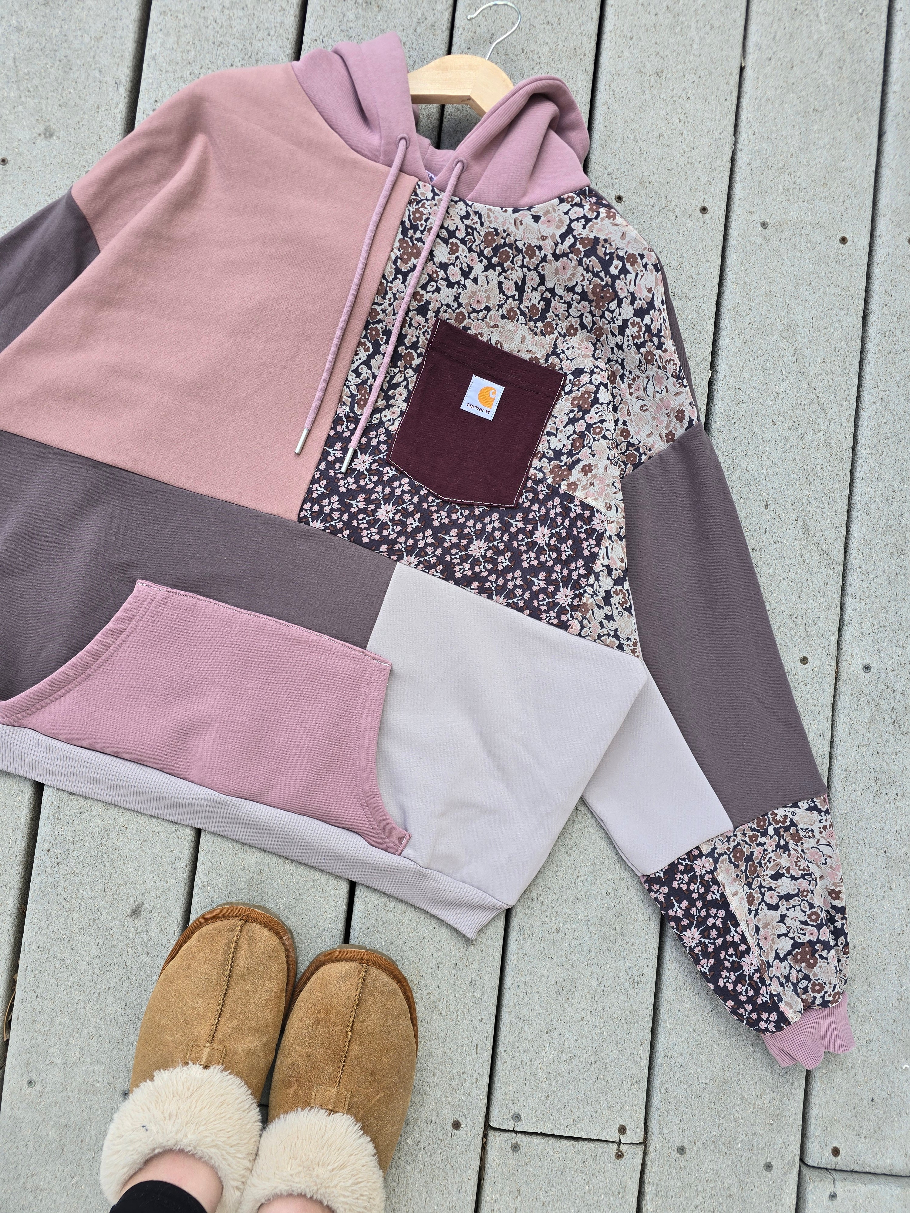 Purple Blossom Patchwork Hoodie (XL)