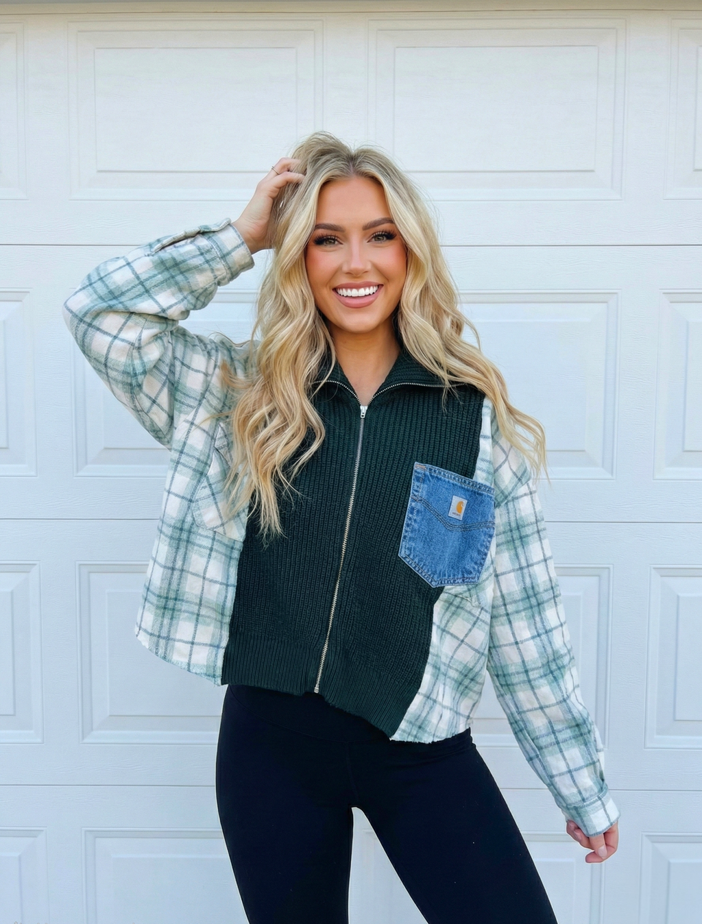 Forest Green Pocket Zip Up (XL)