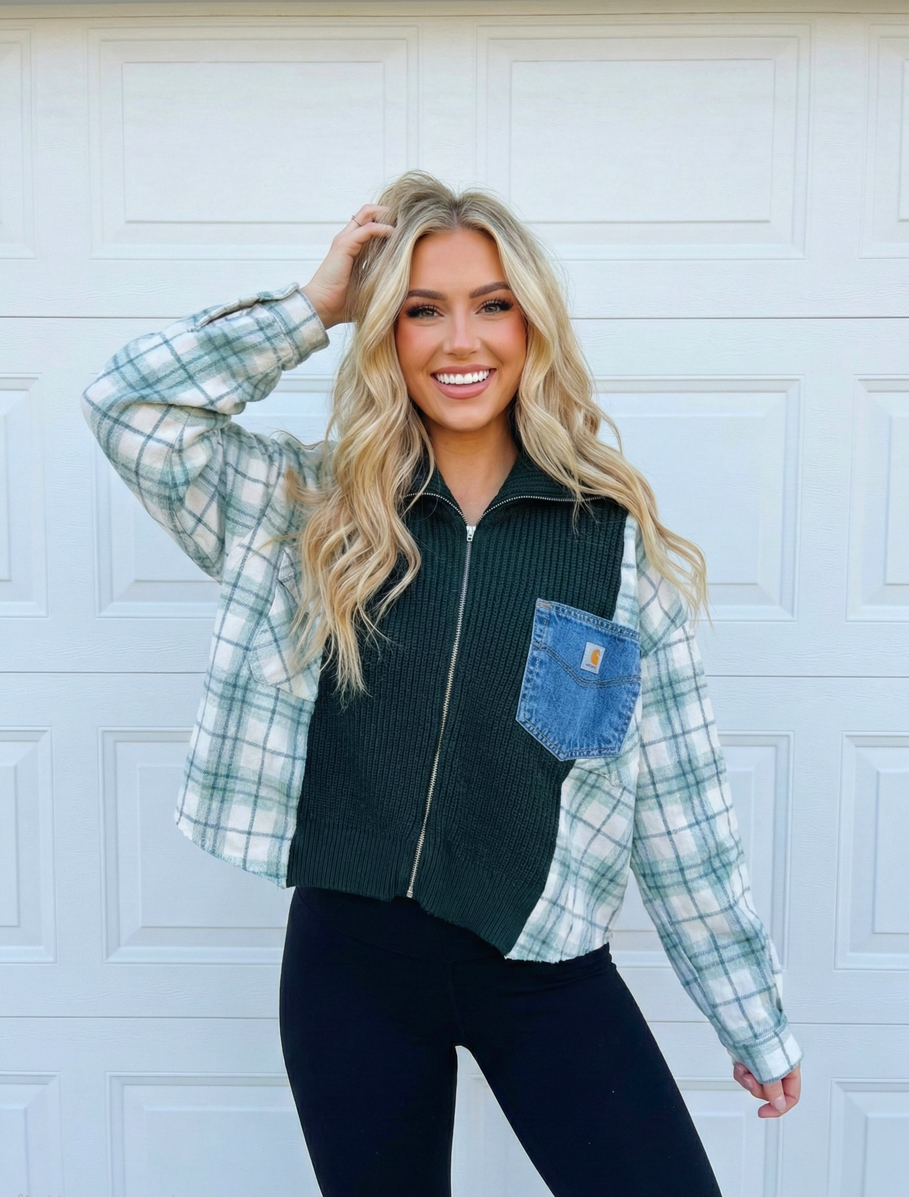 Forest Green Pocket Zip Up (XL)