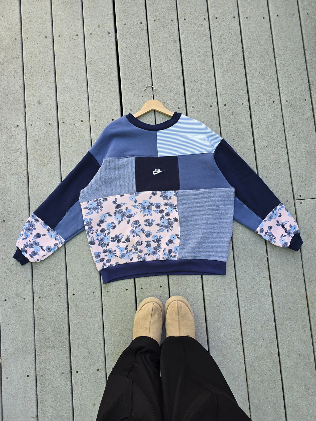 Twilight Bloom Patchwork Crewneck (XL)