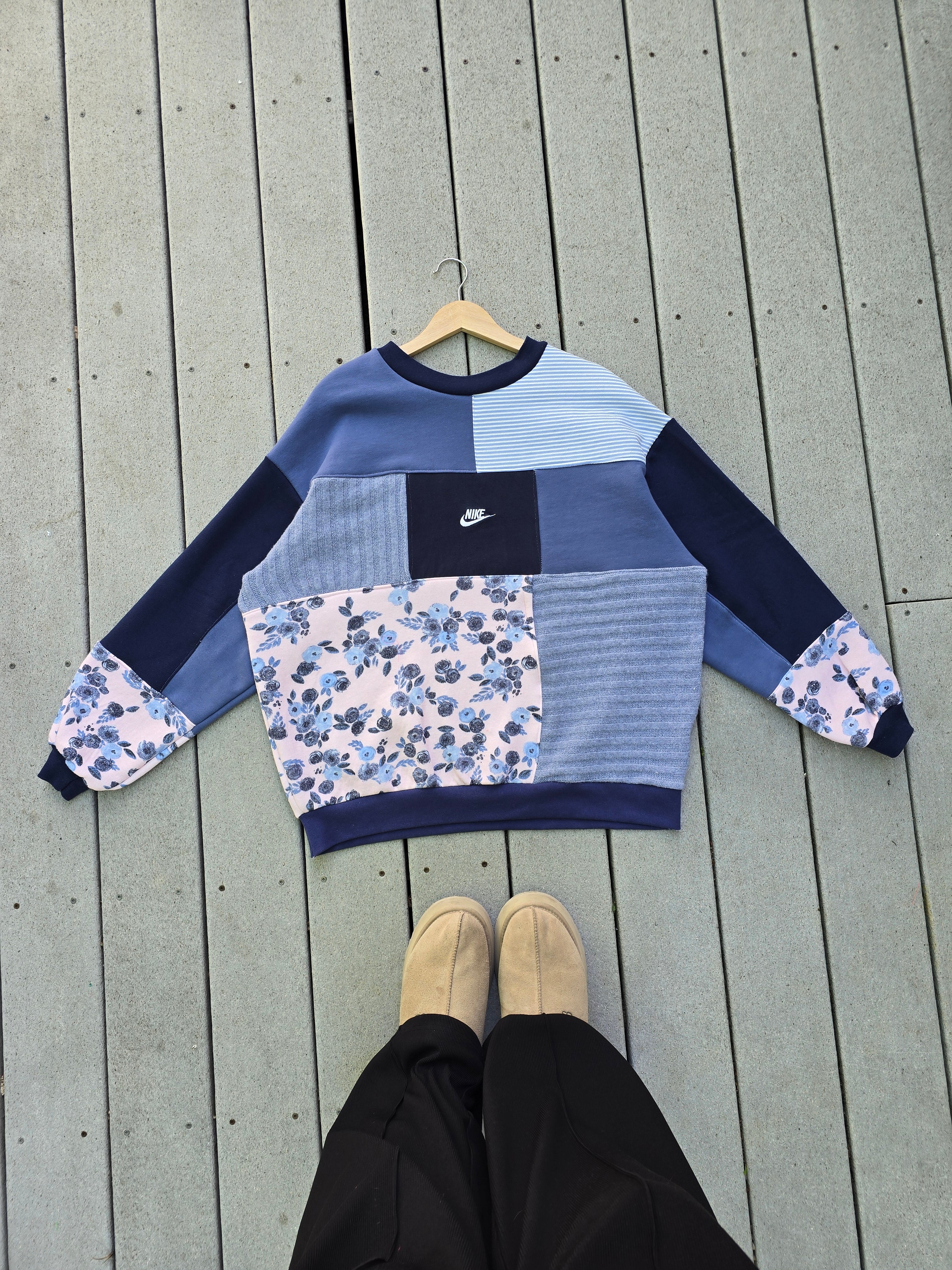 Twilight Bloom Patchwork Crewneck (XL)