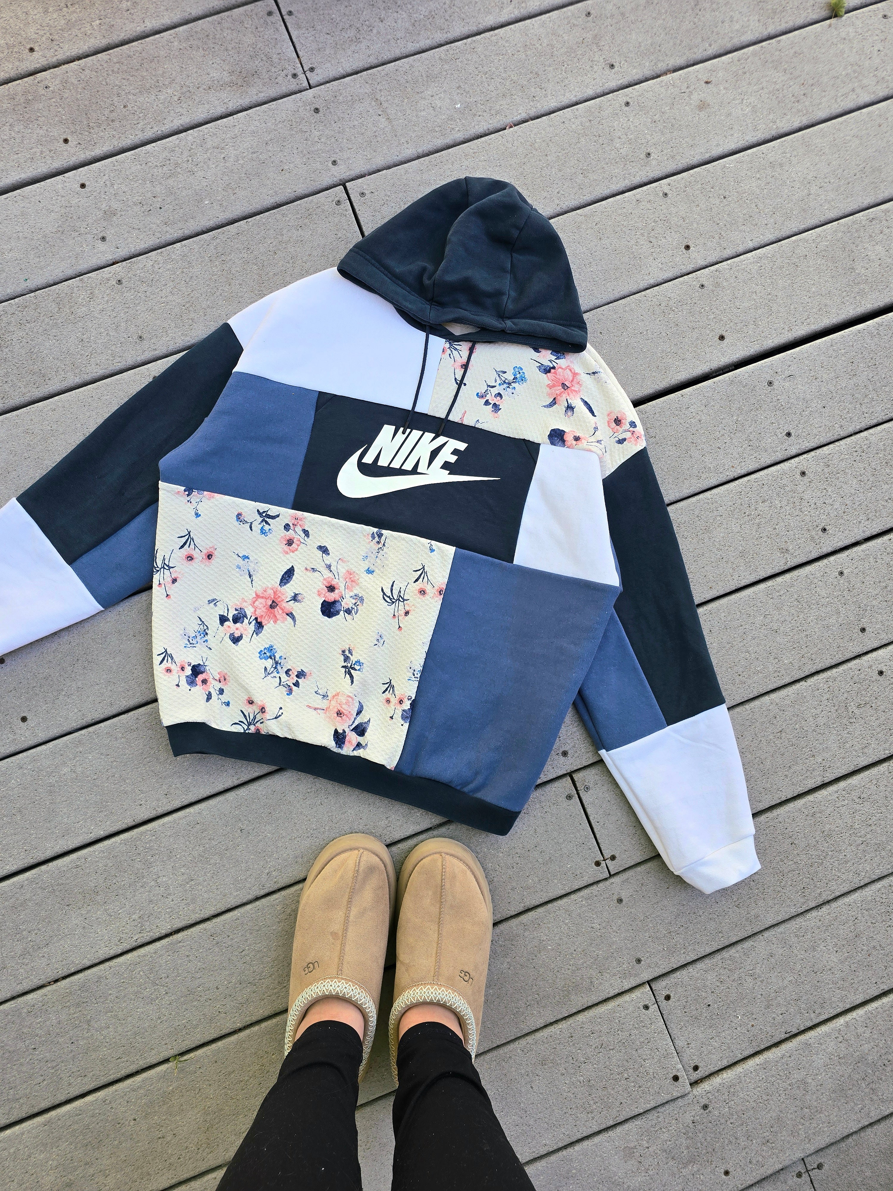 Twilight Bloom Patchwork Hoodie (XL)