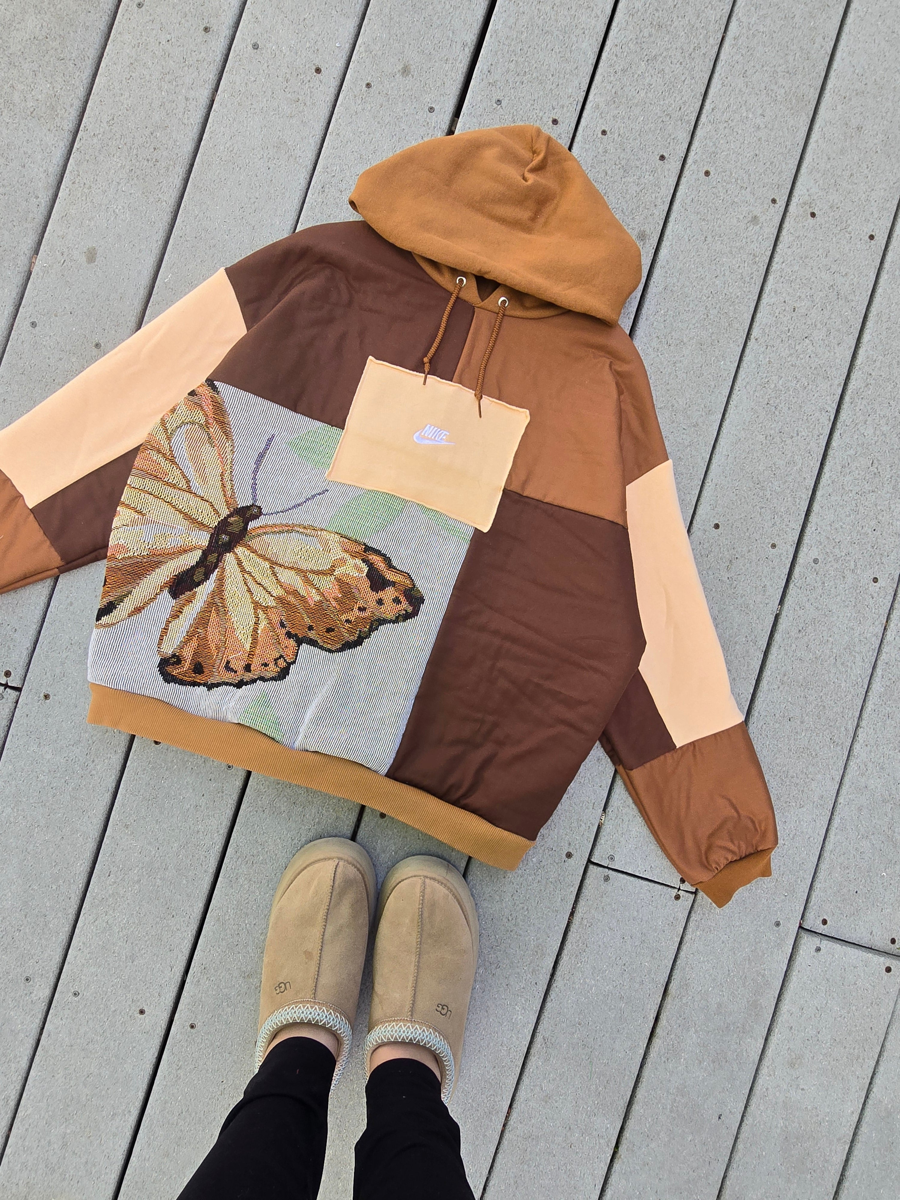 Monarch Meadow Patchwork Hoodie (L/XL)