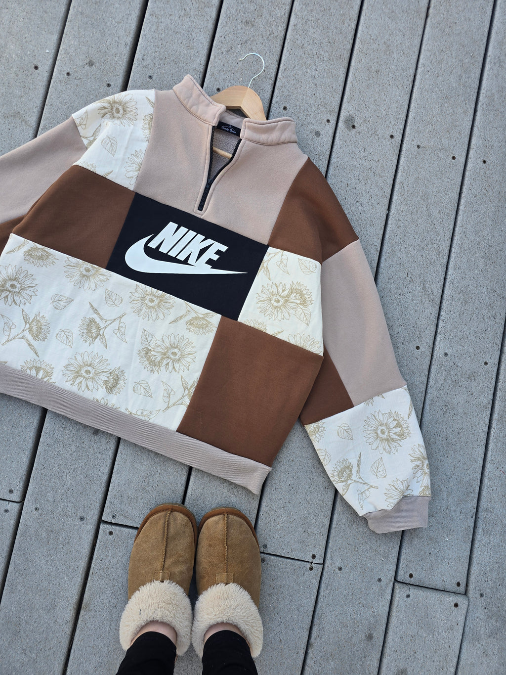 Sunflower Fields Patchwork Quarter Zip (L)