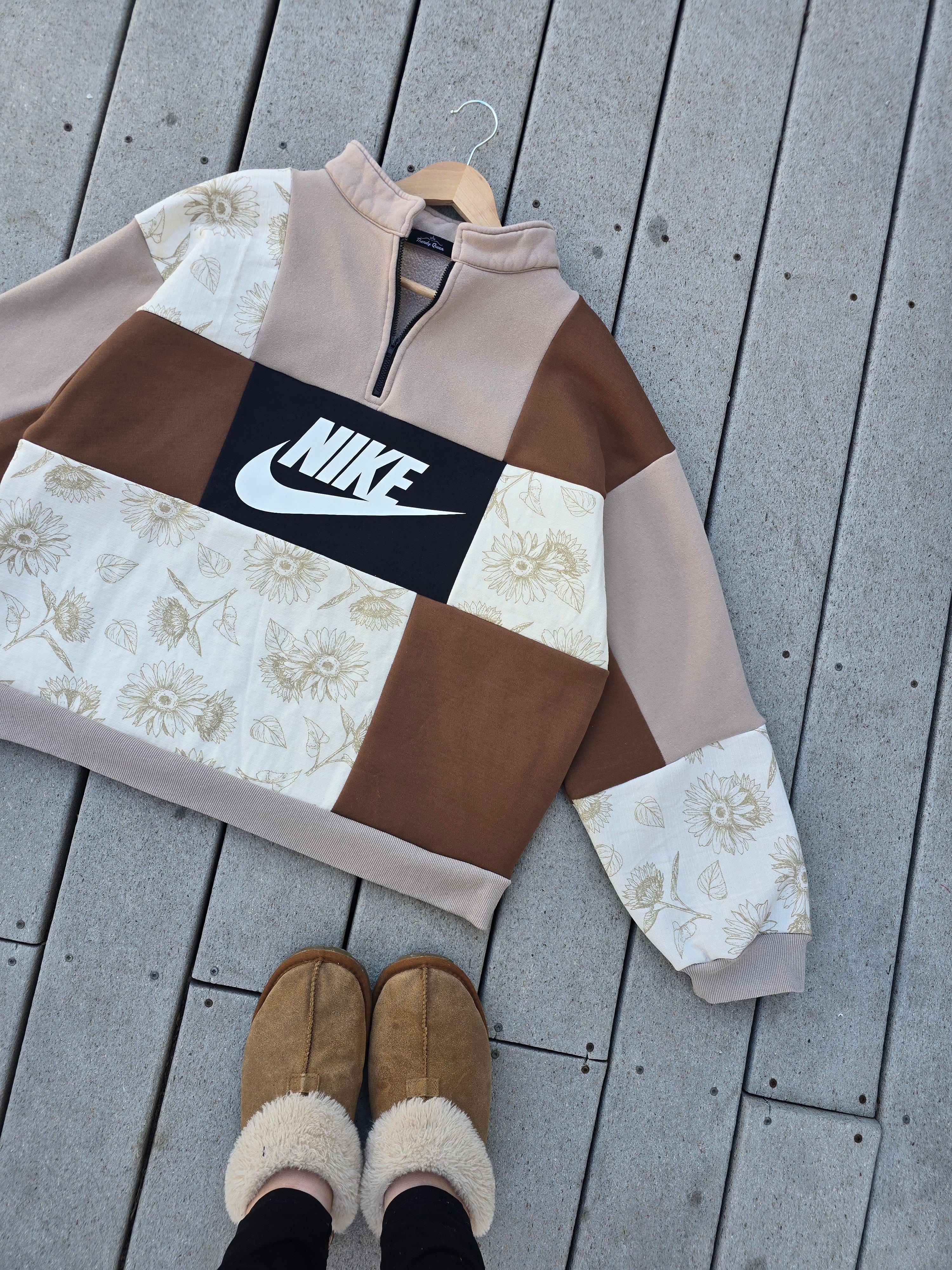 Sunflower Fields Patchwork Quarter Zip (L)