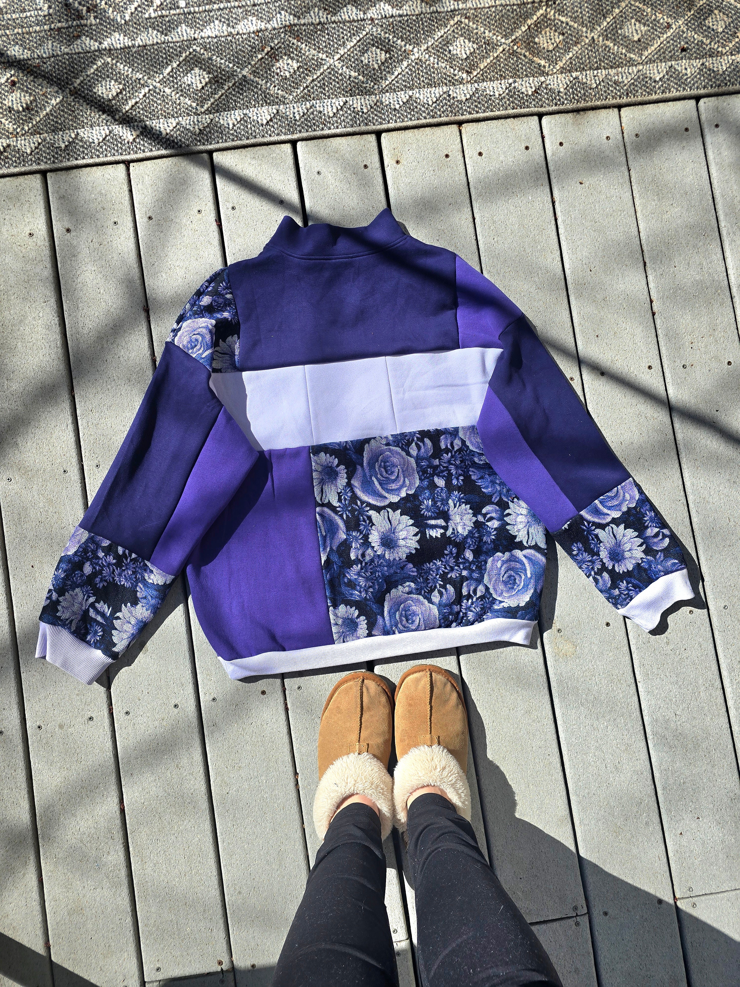 Lavender Rose Patchwork Quarter Zip (L)