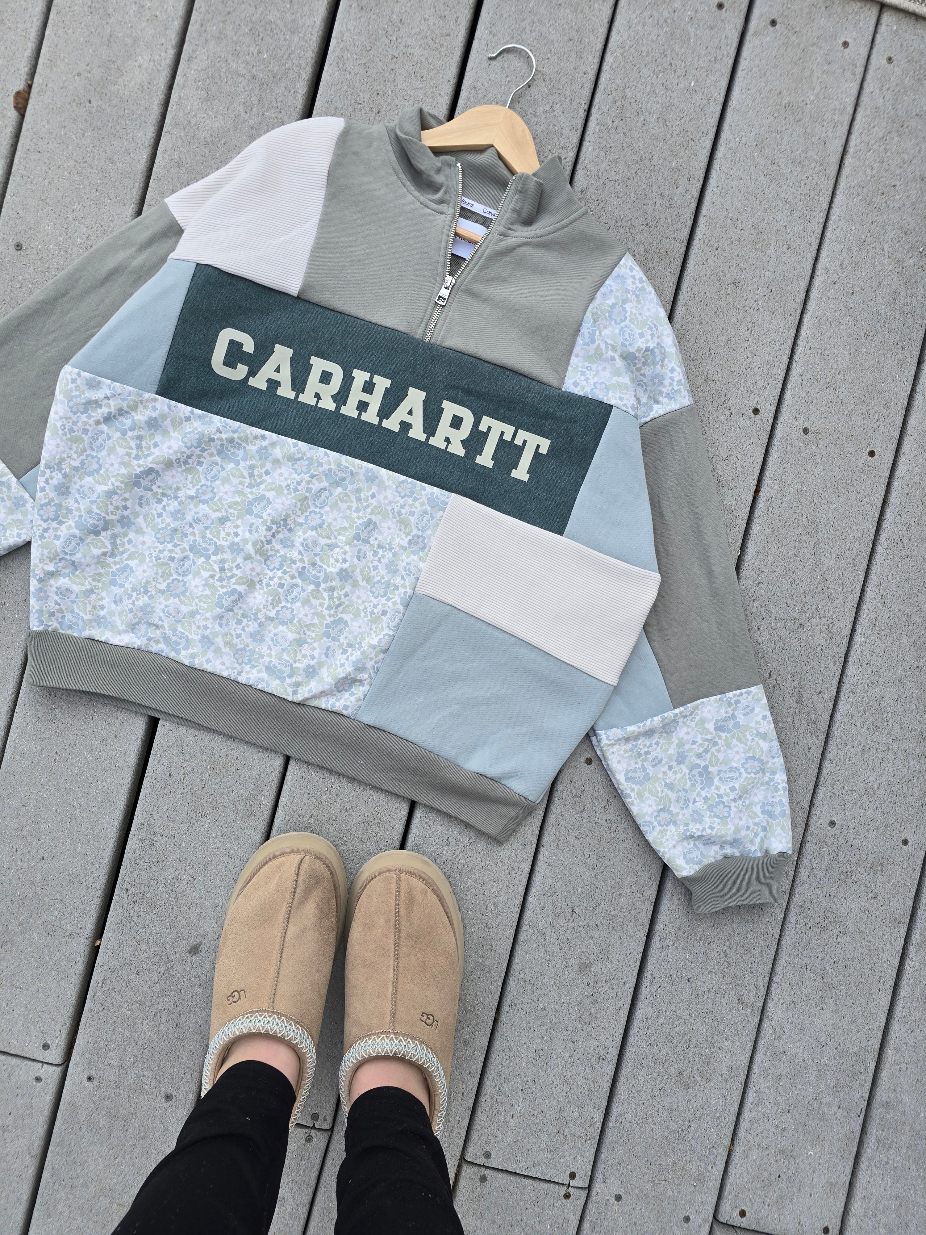 Sage & Wildflowers Patchwork Hoodie (XL)