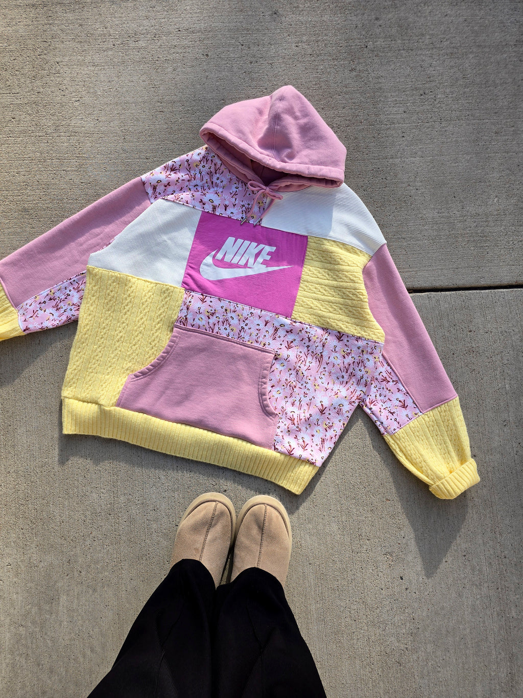 Strawberry Lemonade Patchwork Hoodie (XL)