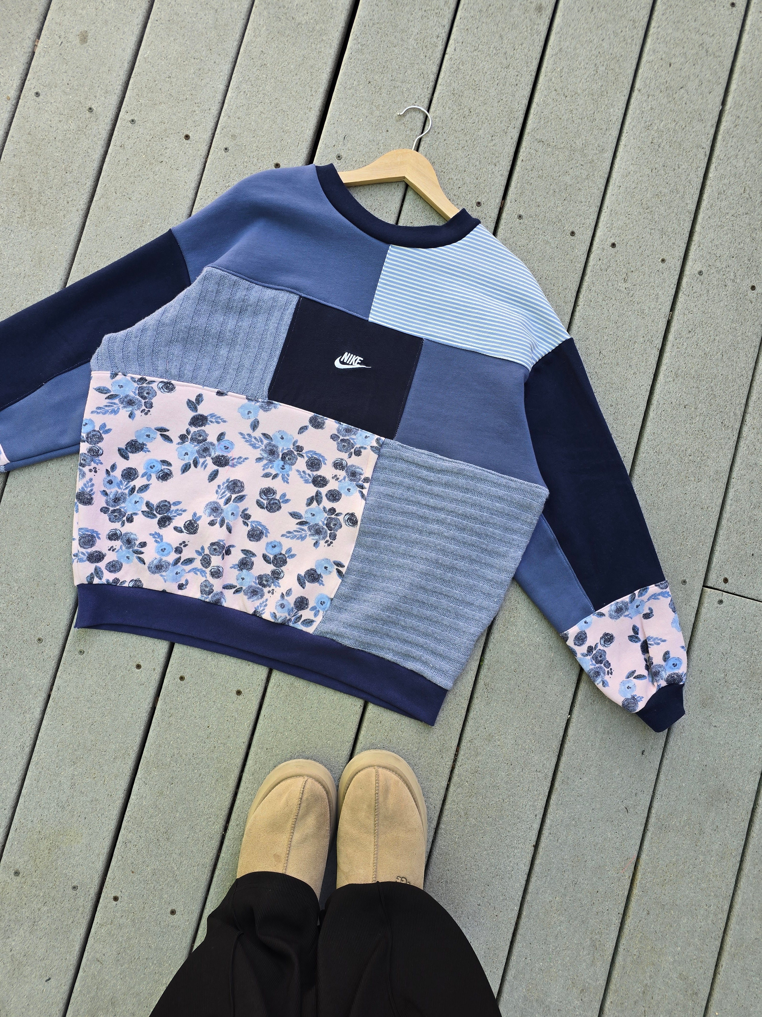 Twilight Bloom Patchwork Crewneck (XL)