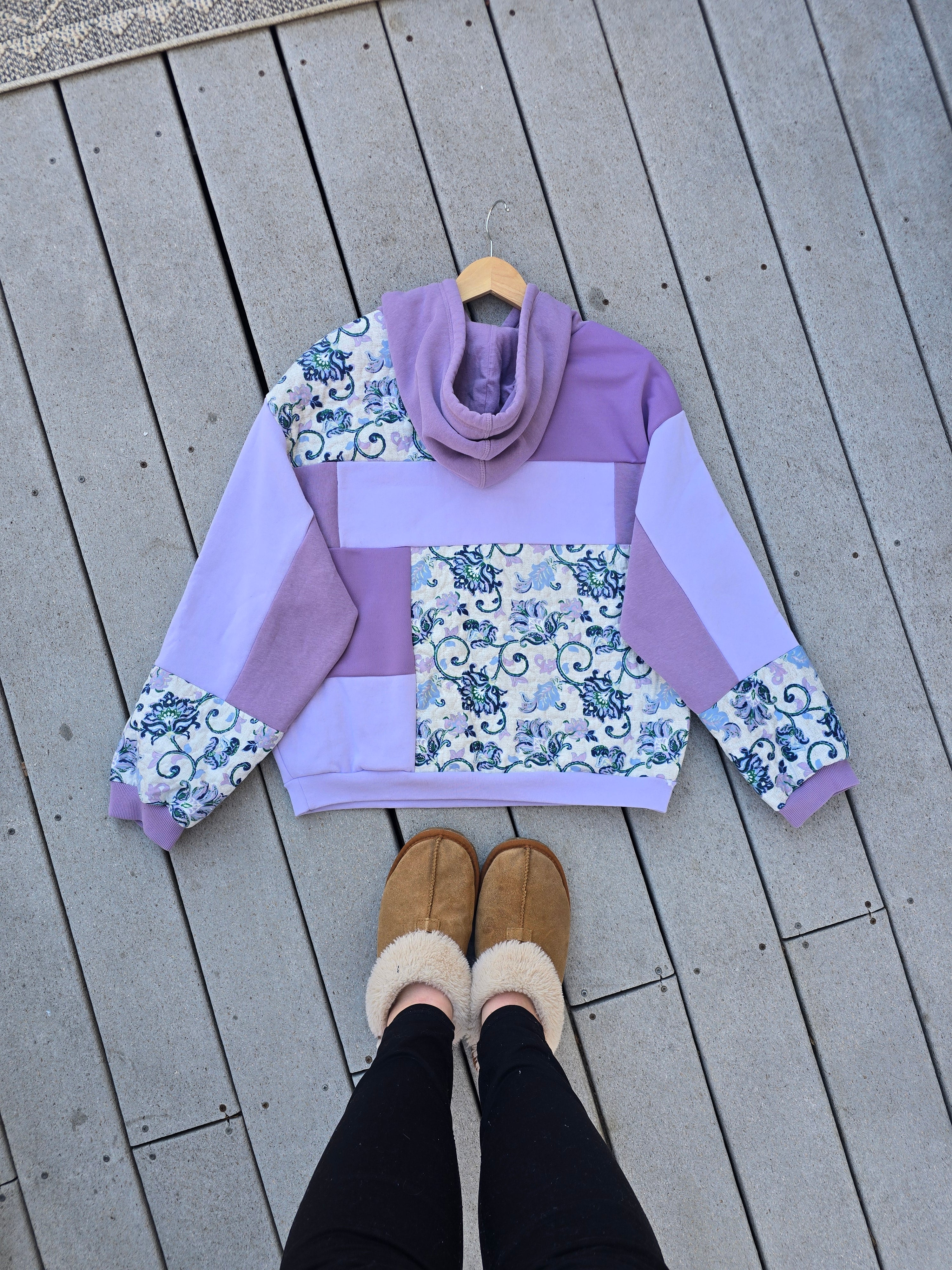 Lavender Haze Patchwork Hoodie (M)