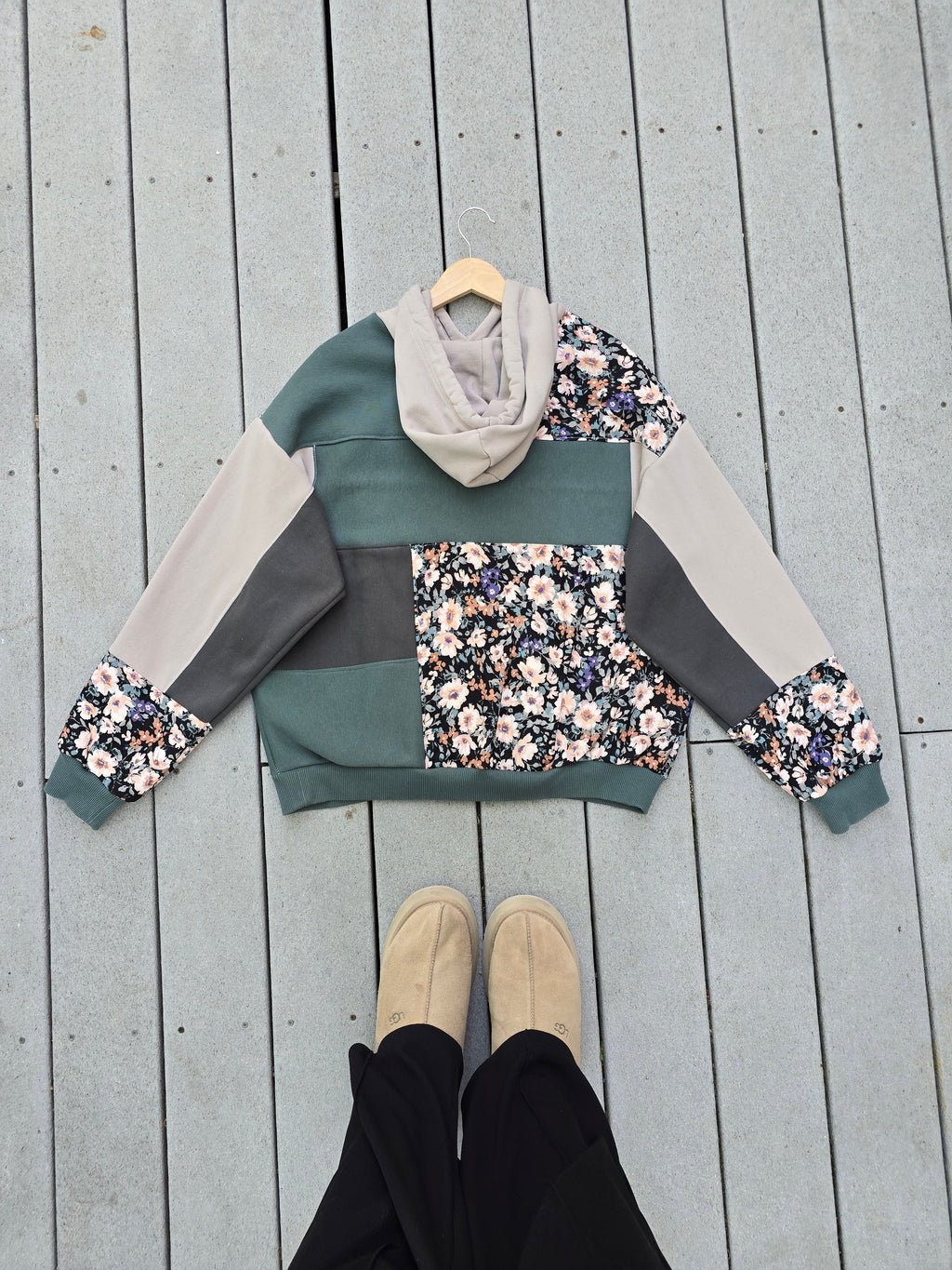 Midnight Meadow Patchwork Hoodie (XL)