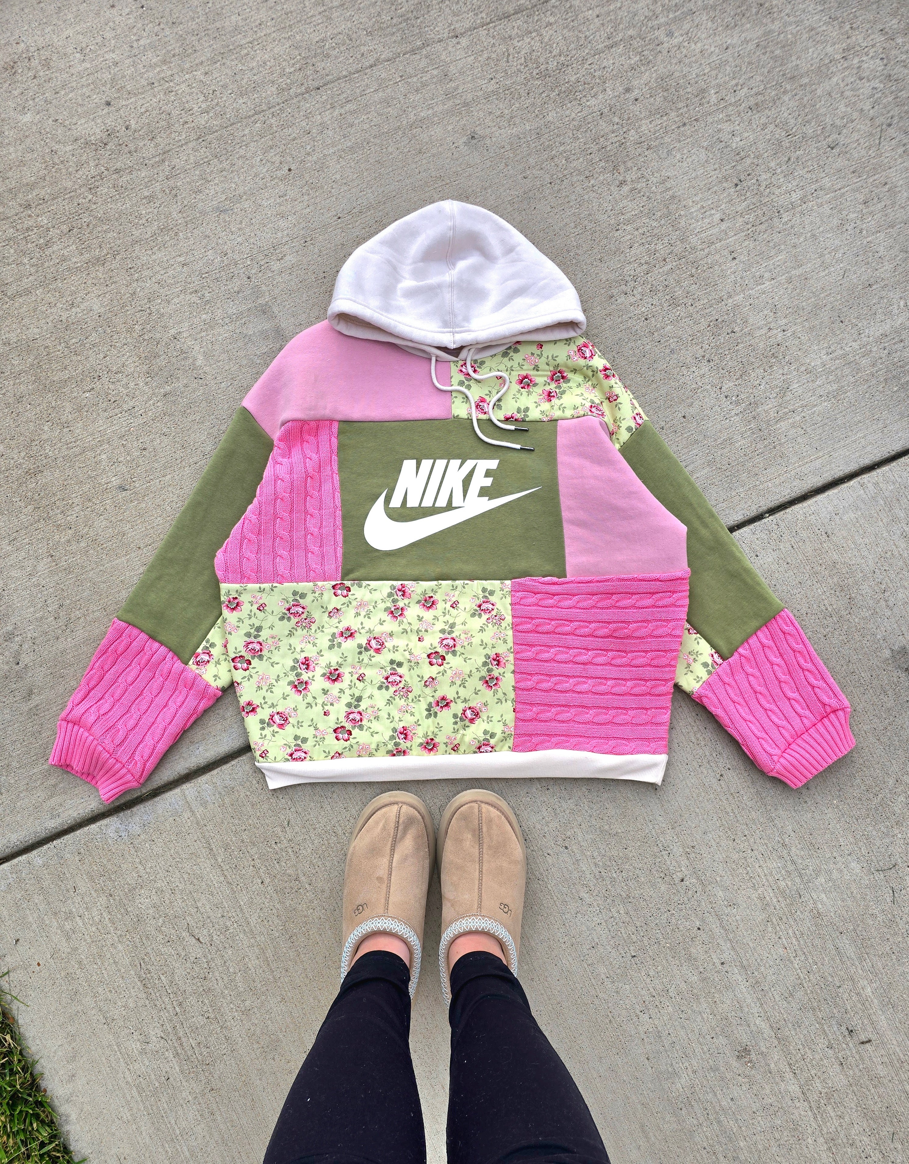 Strawberry Matcha Patchwork Hoodie (XL)