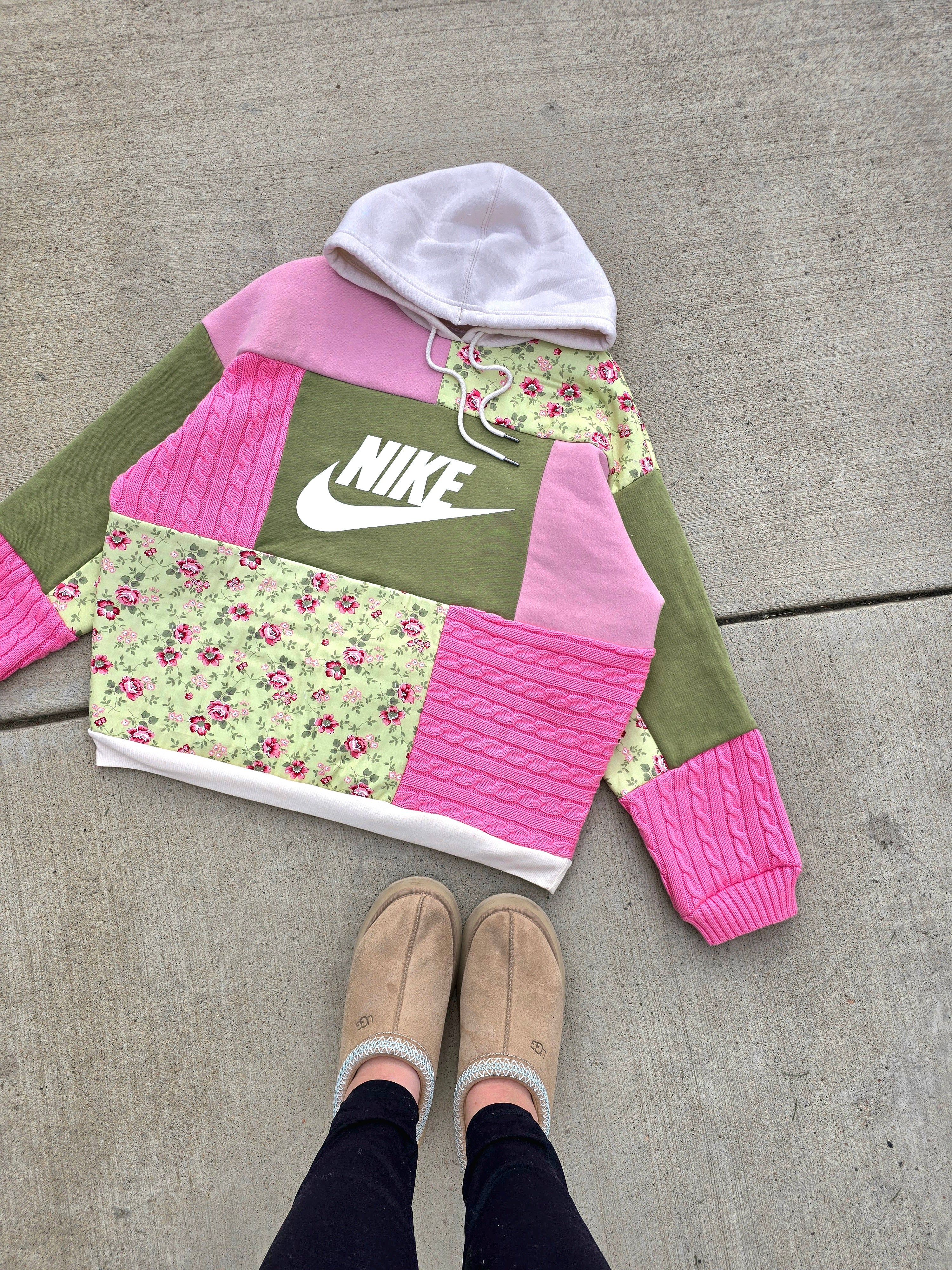 Strawberry Matcha Patchwork Hoodie (XL)
