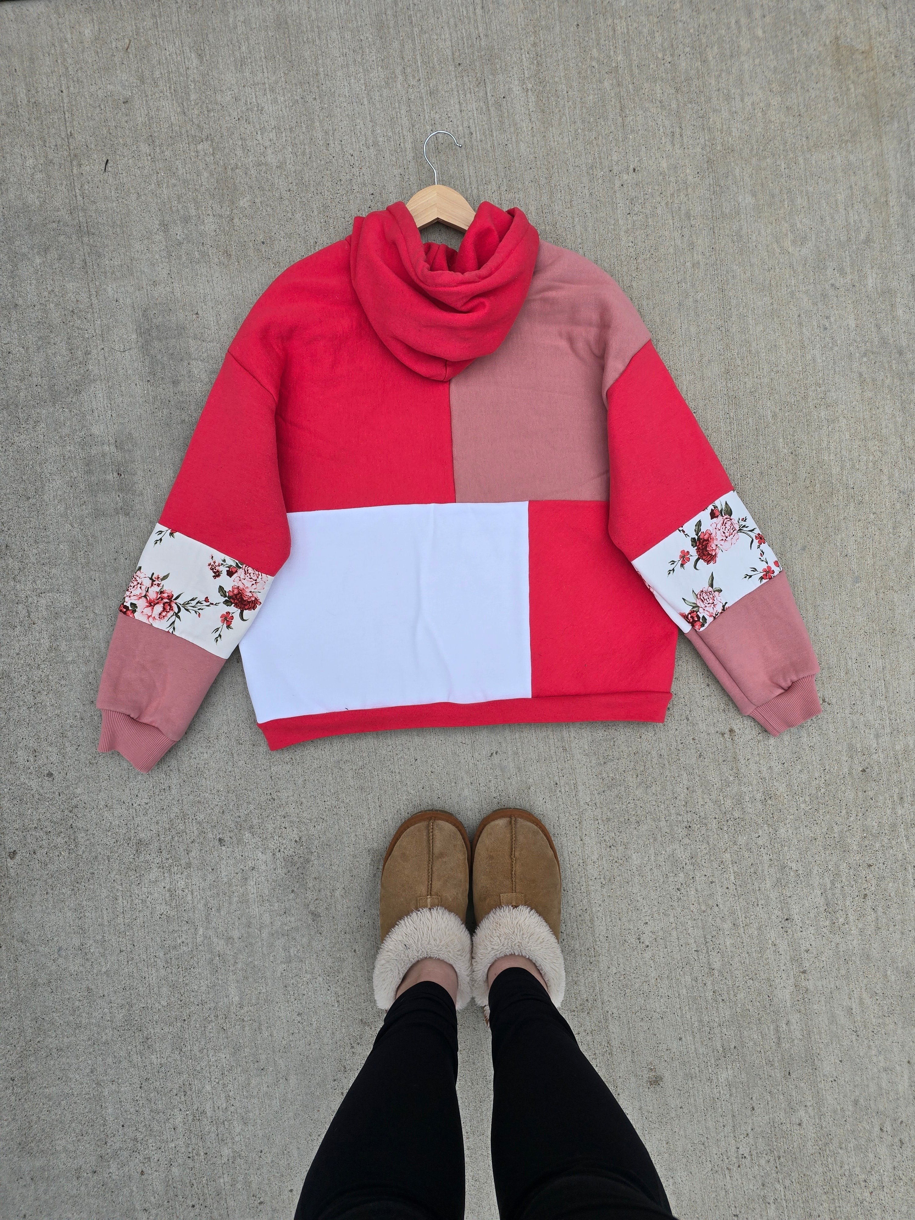 Scarlet Rose Patchwork Hoodie (XL)