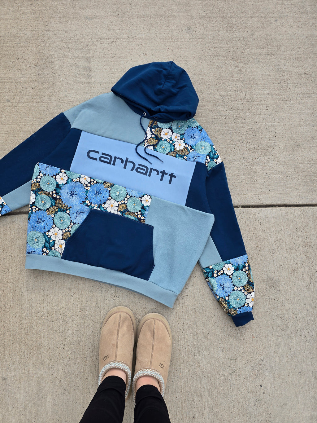 Seaside Florals Patchwork Hoodie (XL)