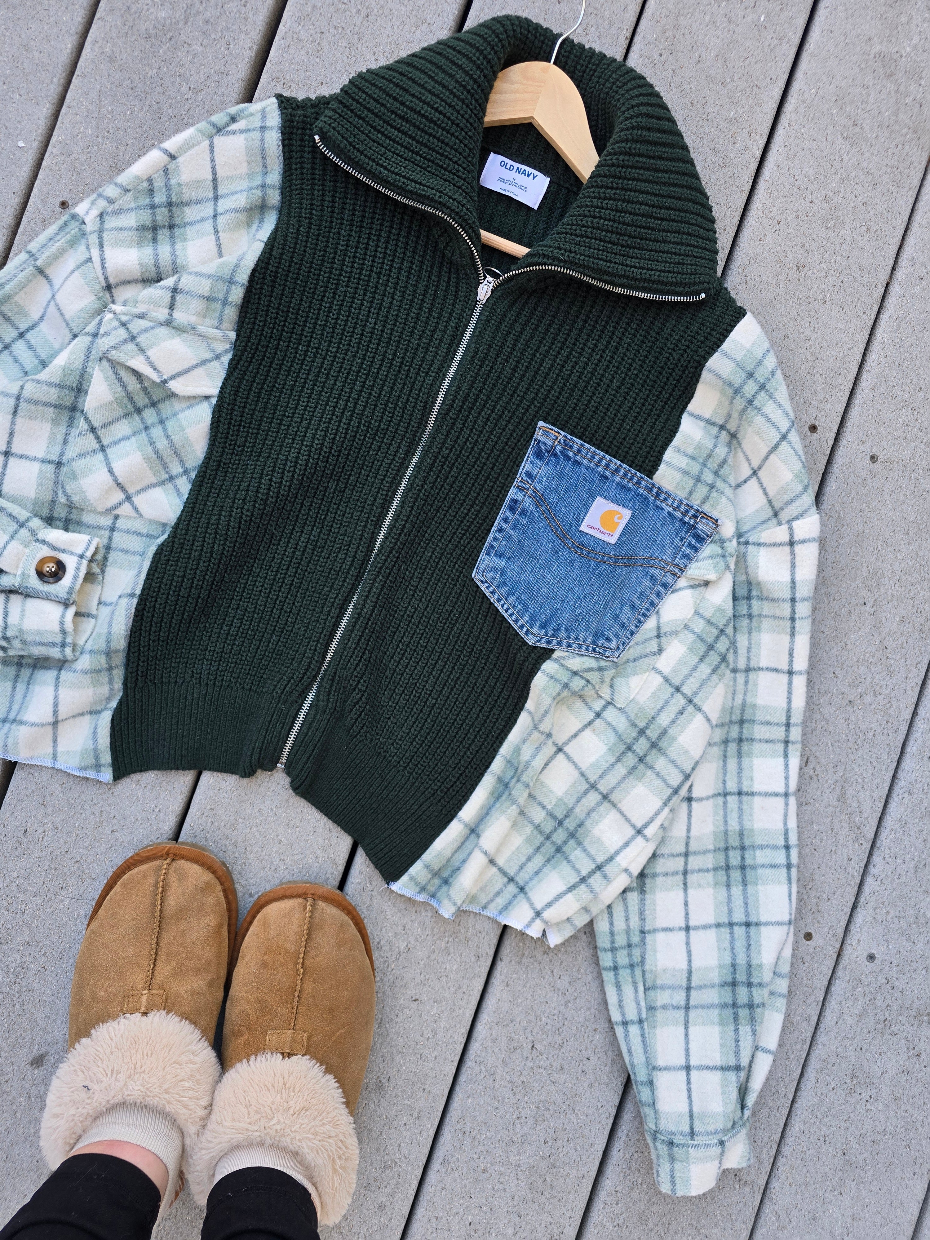 Forest Green Pocket Zip Up (XL)