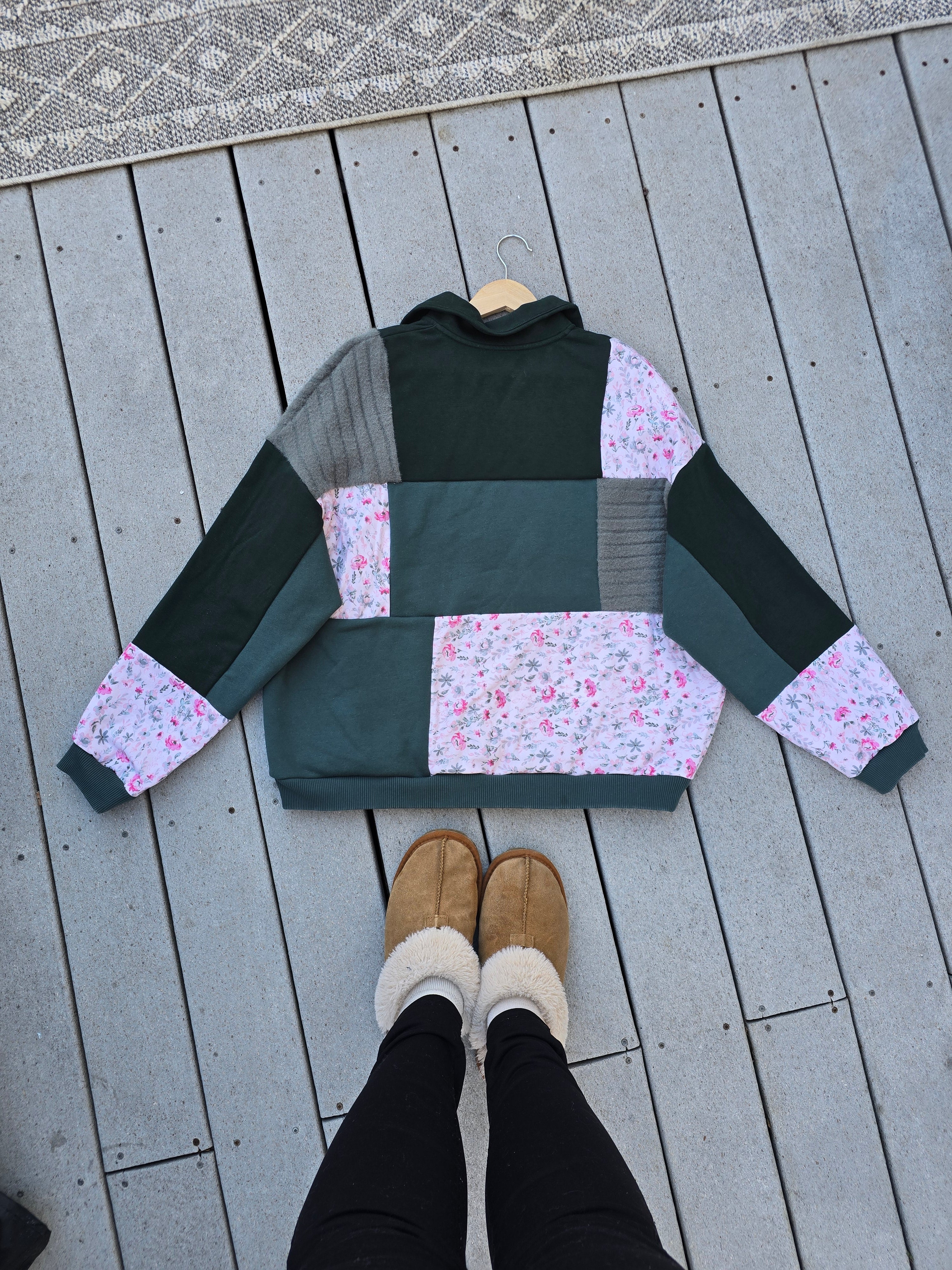 Sage & Bloom Patchwork Quarter Zip (XL)